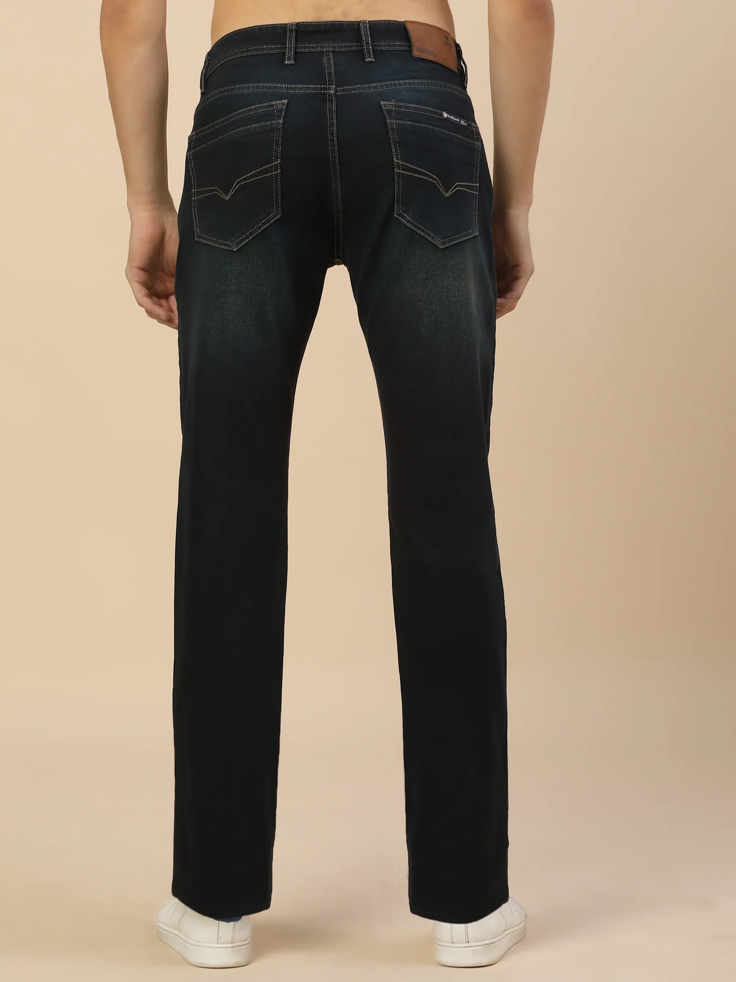 Denim Jeans for Men | Breathable & Soft with Color Fastness Straight Fit Poly Cotton Fabric Solid Pattern Button Closure - Image 6