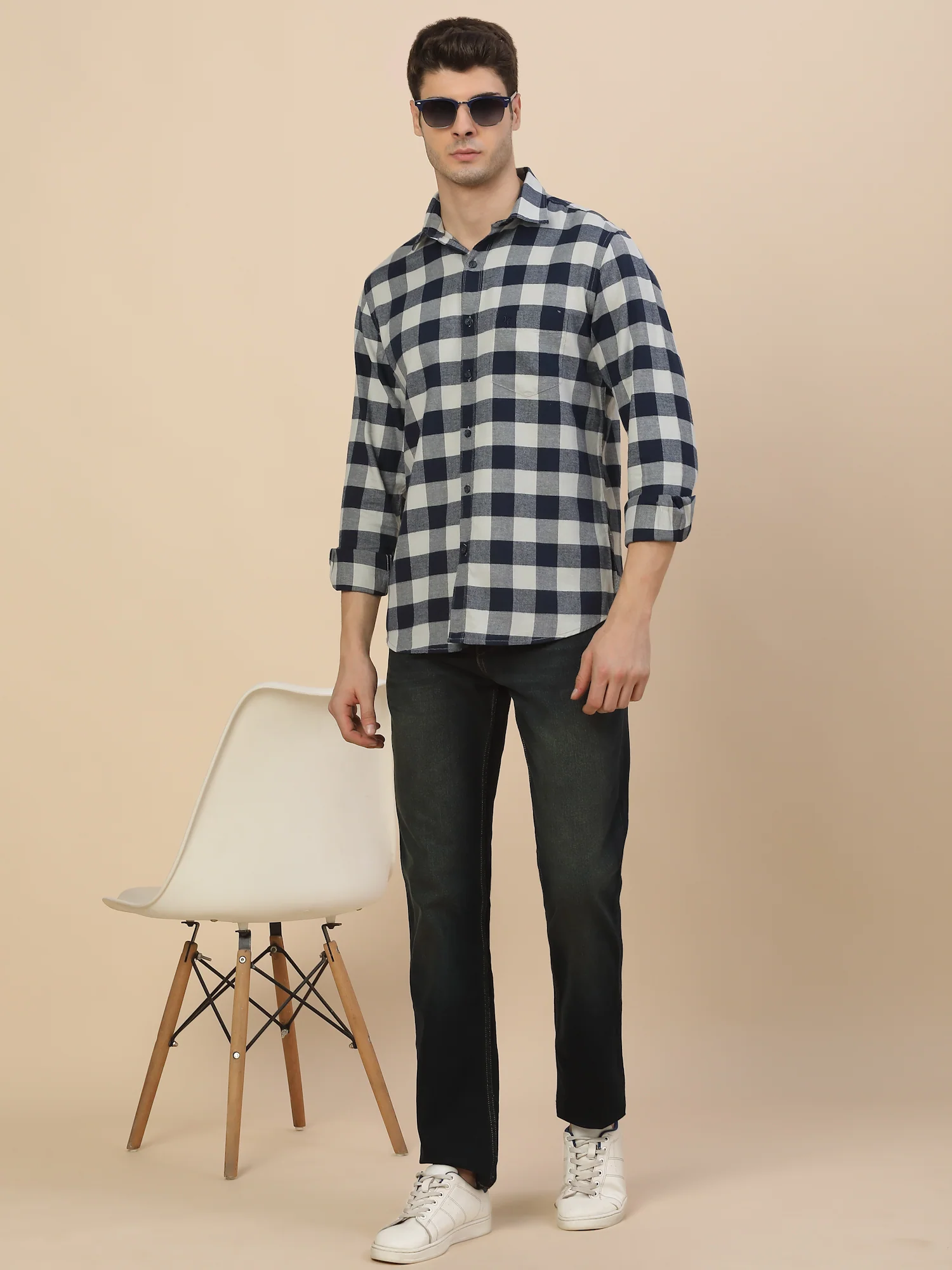 Denim Jeans for Men | Breathable & Soft with Color Fastness Straight Fit Poly Cotton Fabric Solid Pattern Button Closure - Image 7