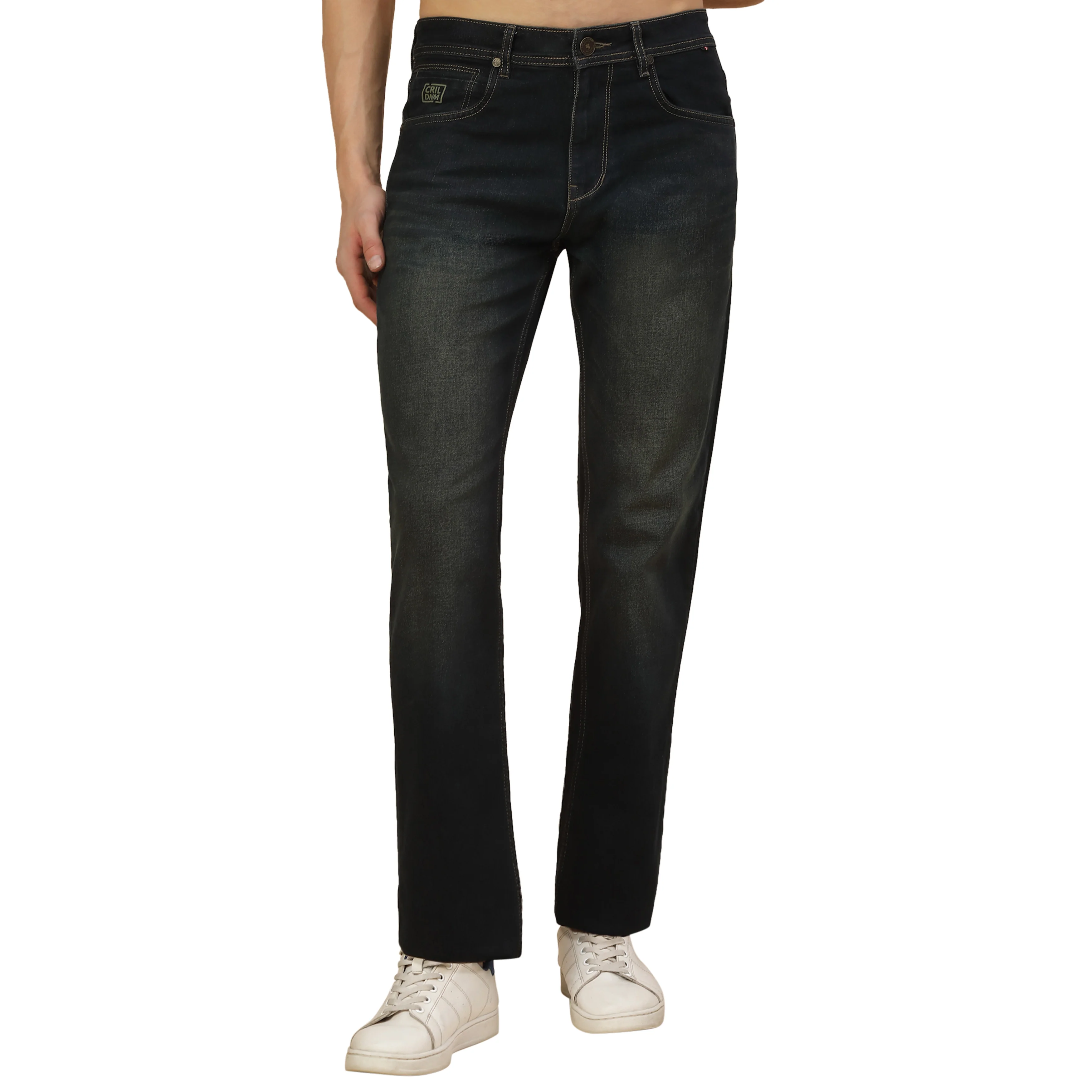 Denim Jeans for Men | Breathable & Soft with Color Fastness Straight Fit Poly Cotton Fabric Solid Pattern Button Closure - Image 8