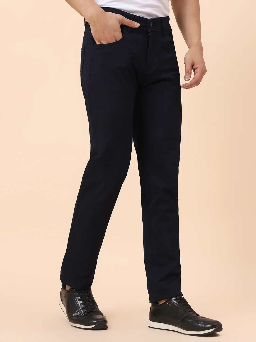 Denim Jeans for Men | Breathable & Soft with Color Fastness Straight Fit Poly Cotton Fabric Solid Pattern Button Closure - Image 5