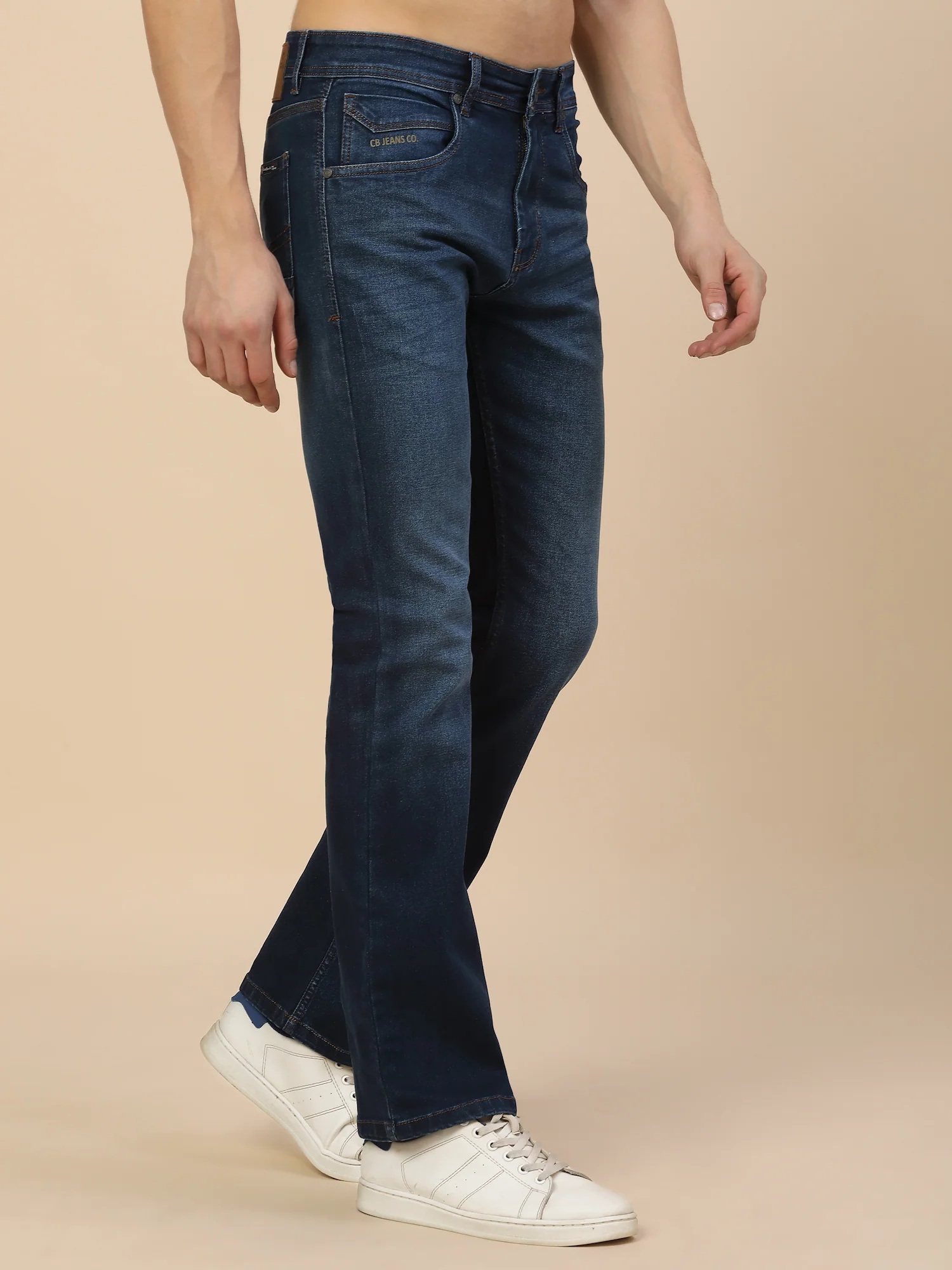 Denim Jeans for Men | Breathable & Soft with Color Fastness Straight Fit Poly Cotton Fabric Solid Pattern Button Closure - Image 4