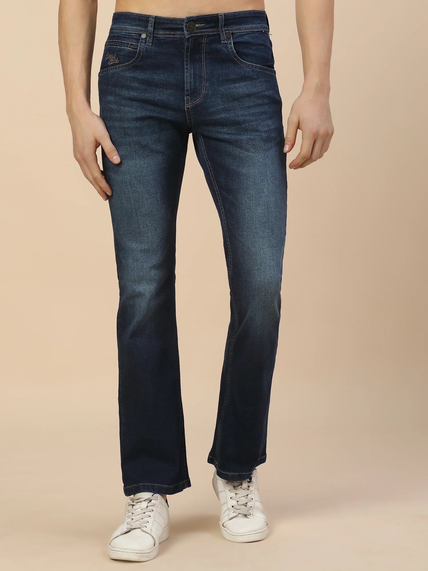 Denim Jeans for Men | Breathable & Soft with Color Fastness Straight Fit Poly Cotton Fabric Solid Pattern Button Closure - Image 2
