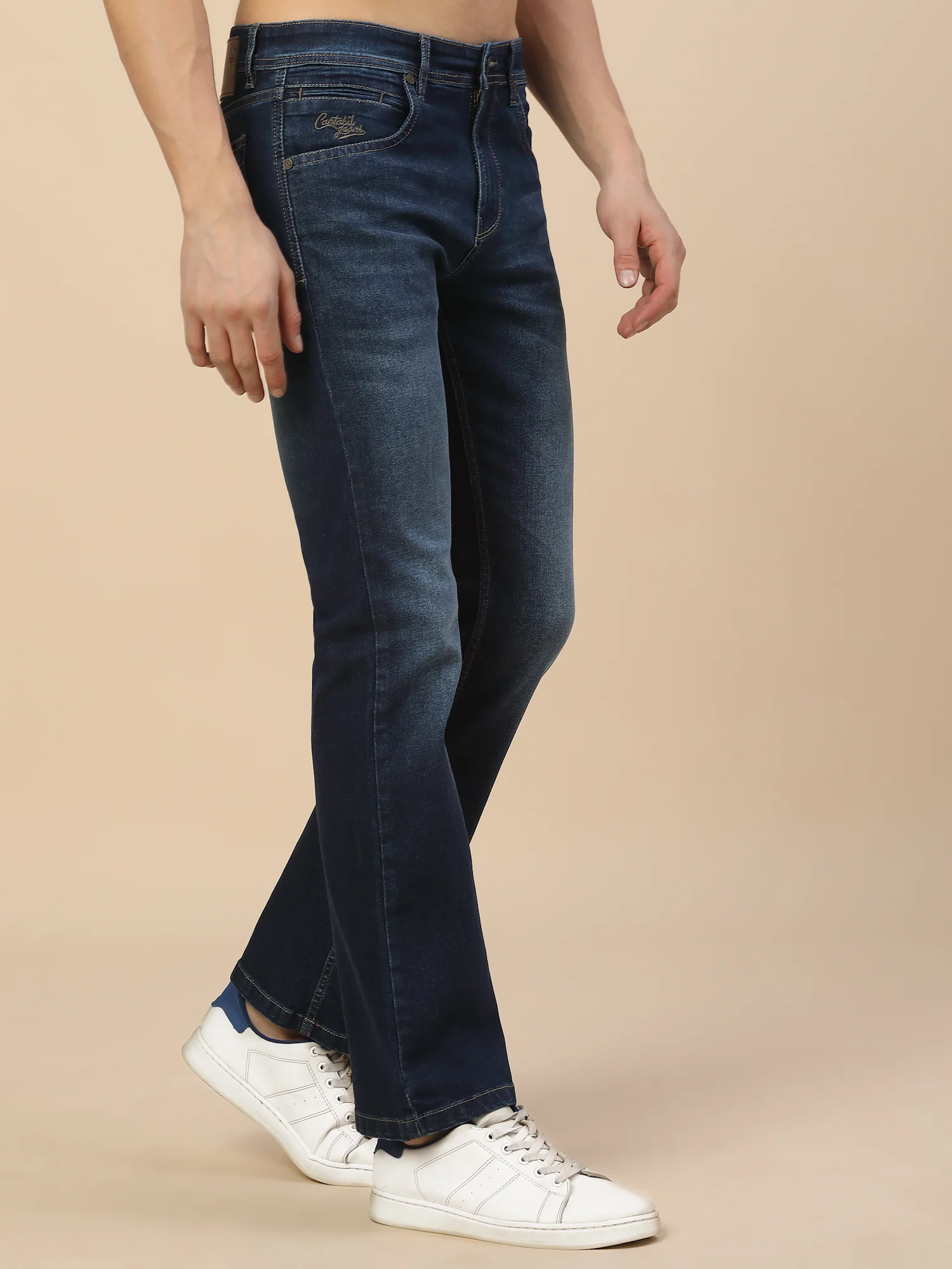 Denim Jeans for Men | Breathable & Soft with Color Fastness Straight Fit Poly Cotton Fabric Solid Pattern Button Closure - Image 4