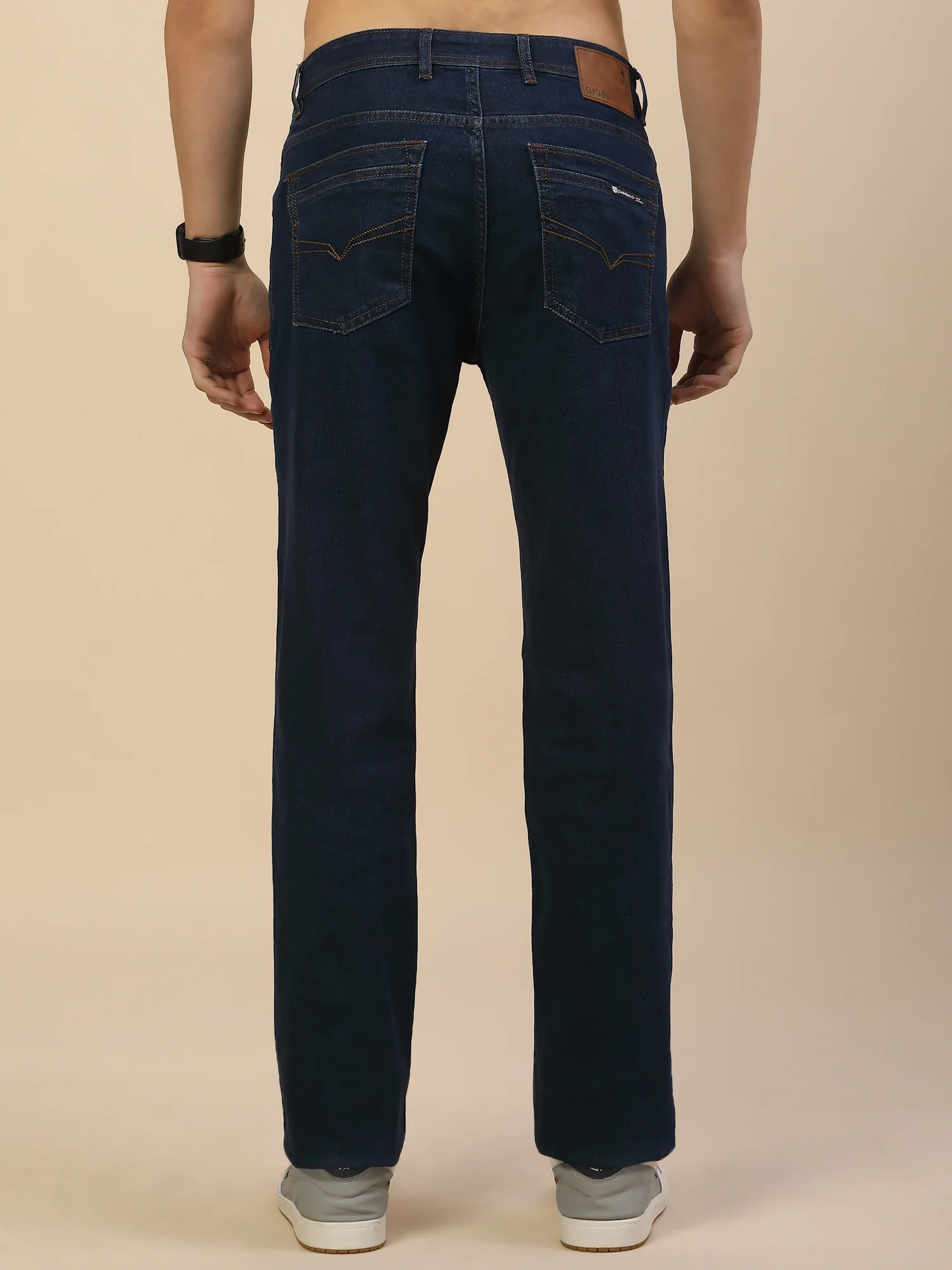 Denim Jeans for Men | Breathable & Soft with Color Fastness Straight Fit Poly Cotton Fabric Solid Pattern Button Closure - Image 5