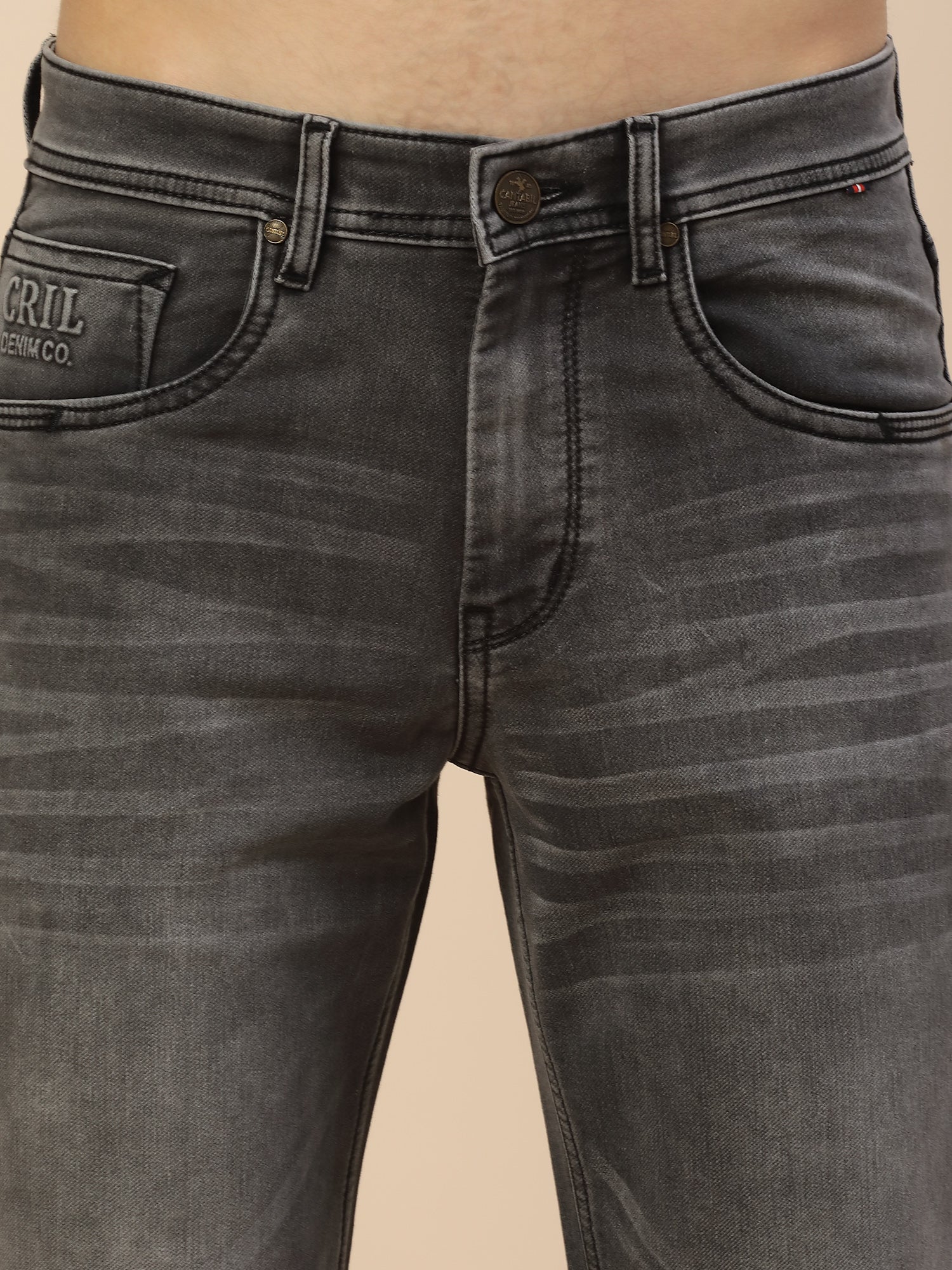 Denim Jeans for Men | Breathable & Soft with Color Fastness Straight Fit Poly Cotton Fabric Solid Pattern Button Closure - Image 6
