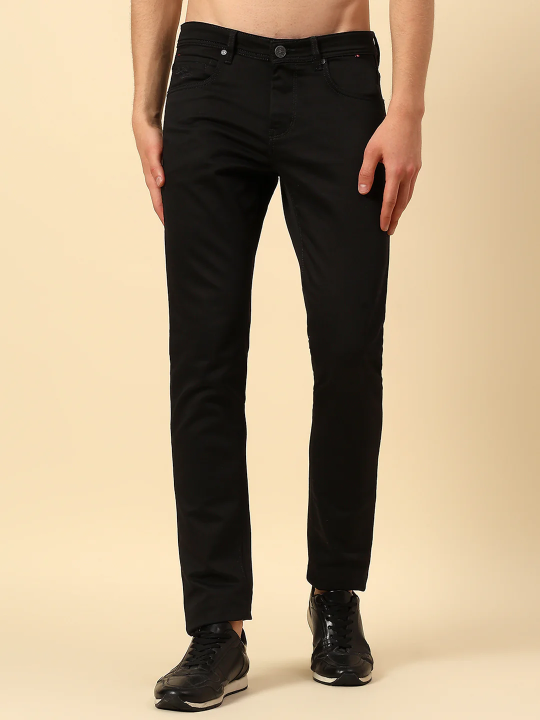 Denim Jeans for Men | Breathable & Soft with Color Fastness Ultra Narrow Poly Cotton Fabric Solid Pattern Button Closure - Image 2