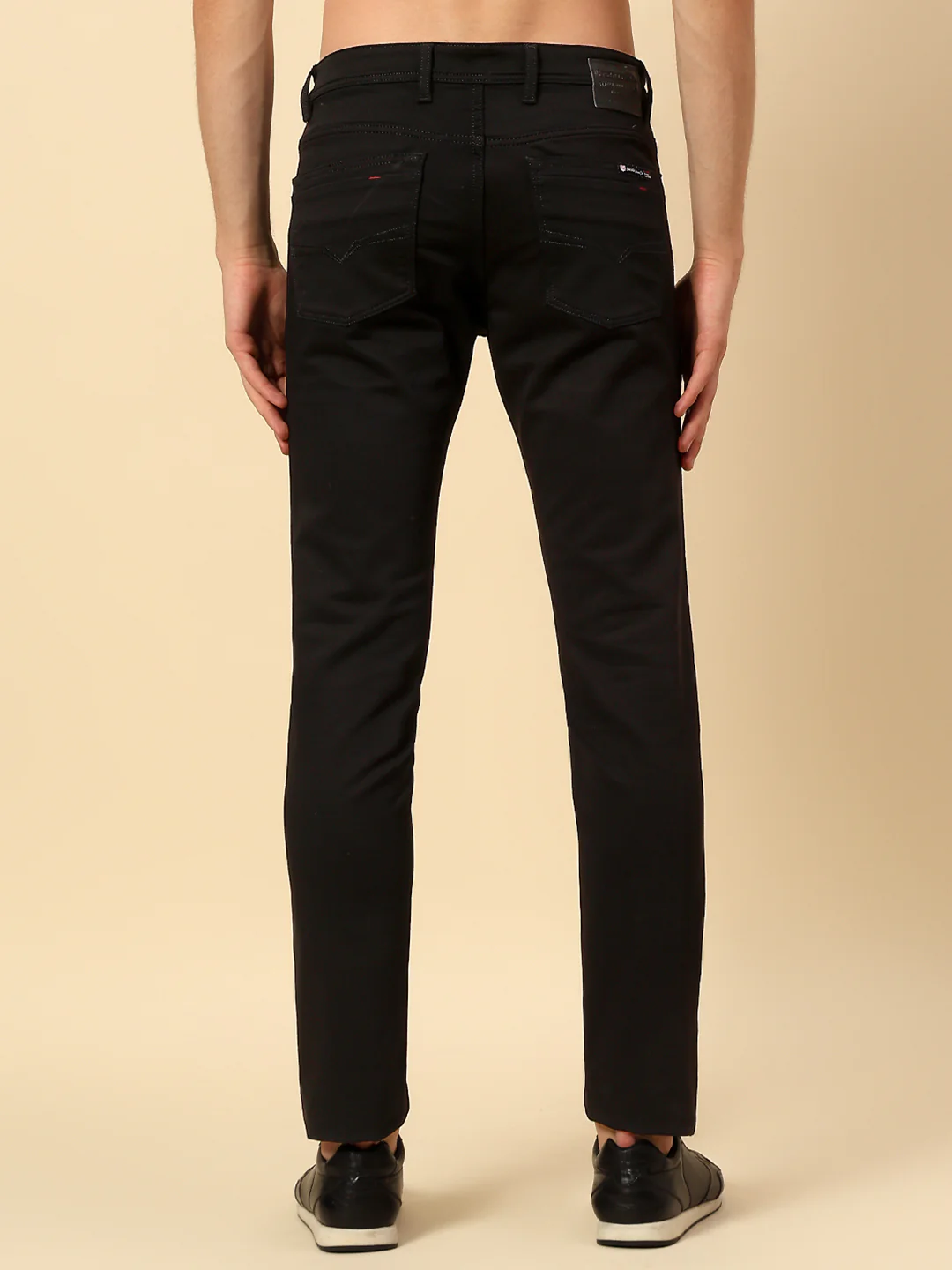 Denim Jeans for Men | Breathable & Soft with Color Fastness Ultra Narrow Poly Cotton Fabric Solid Pattern Button Closure - Image 5