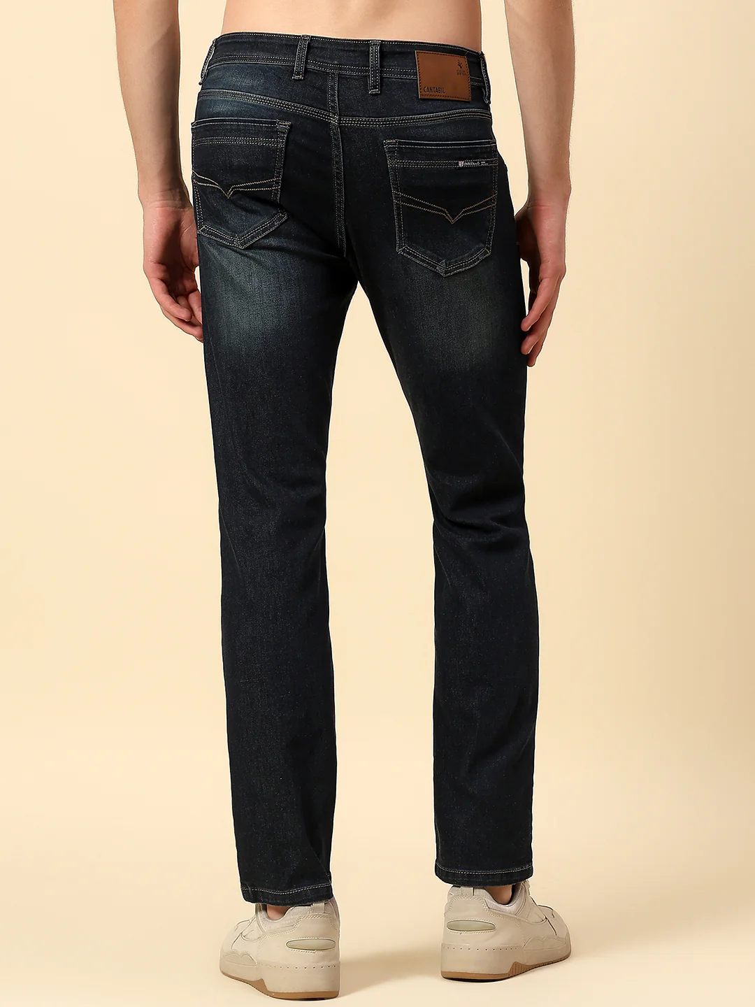 Denim Jeans for Men | Breathable & Soft with Color Fastness Straight Fit Poly Cotton Fabric Solid Pattern Button Closure - Image 5