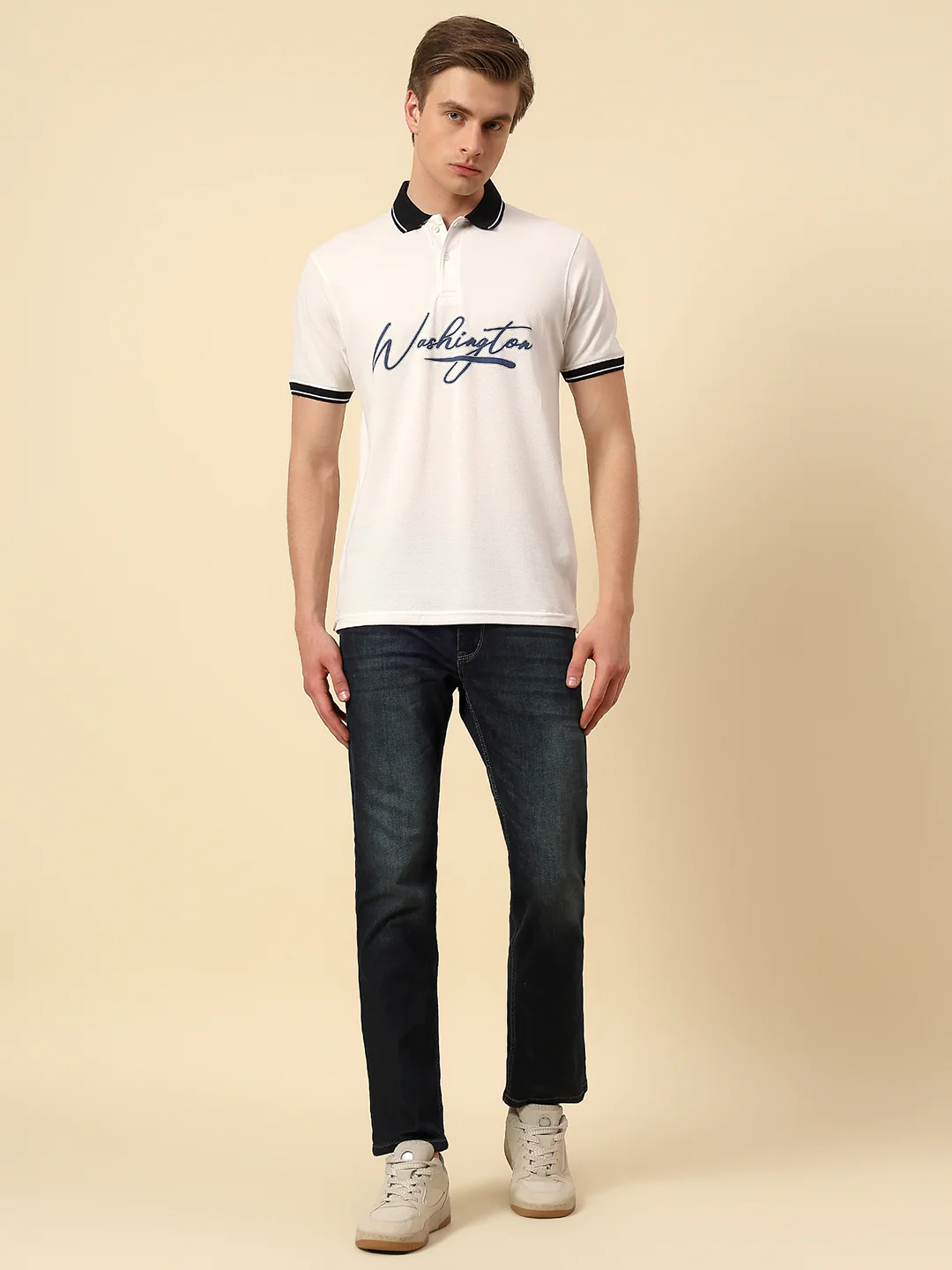 Denim Jeans for Men | Breathable & Soft with Color Fastness Straight Fit Poly Cotton Fabric Solid Pattern Button Closure - Image 7
