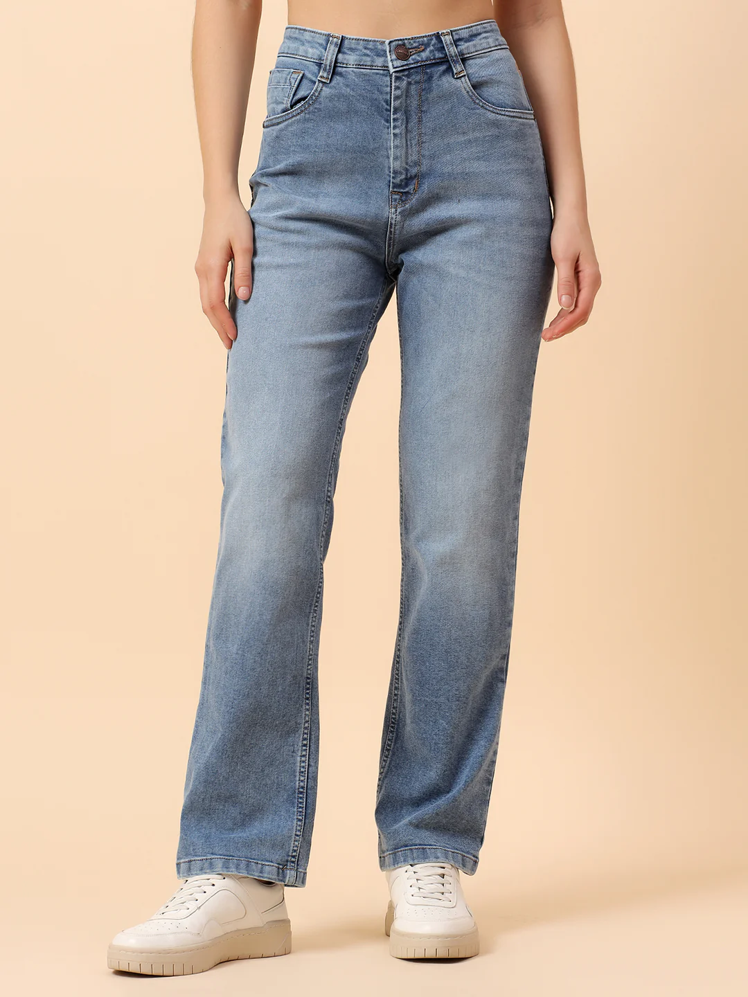 Denim Jeans for Women | Breathable & Soft with Color Fastness Slim Fit Cotton Fabric Solid Pattern Button Closure - Image 3