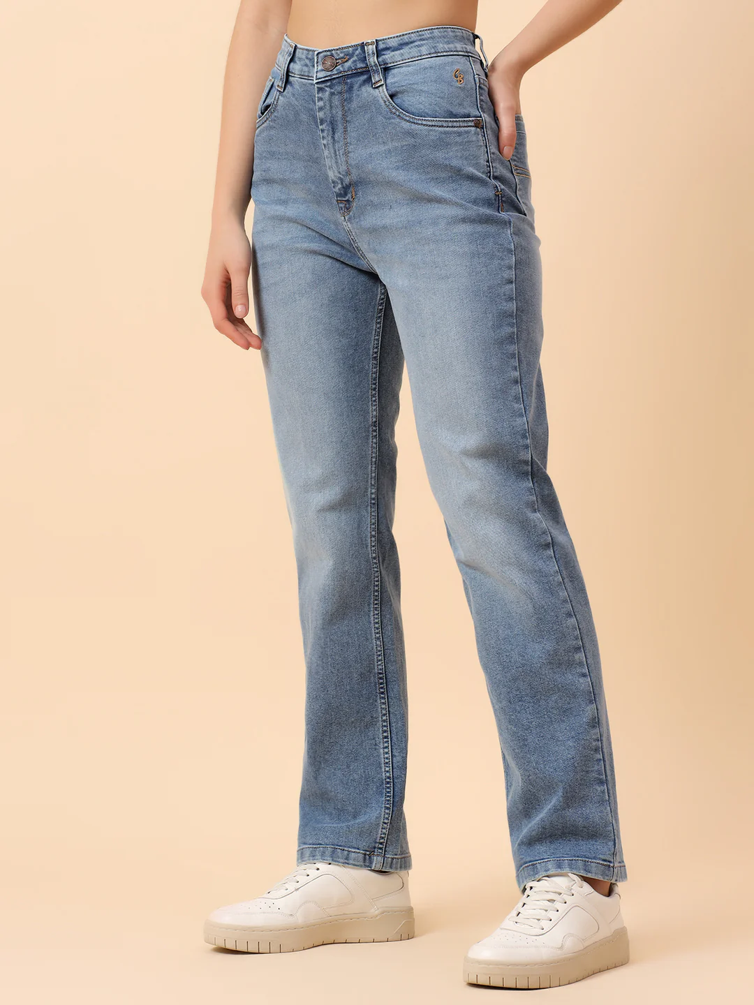 Denim Jeans for Women | Breathable & Soft with Color Fastness Slim Fit Cotton Fabric Solid Pattern Button Closure - Image 4
