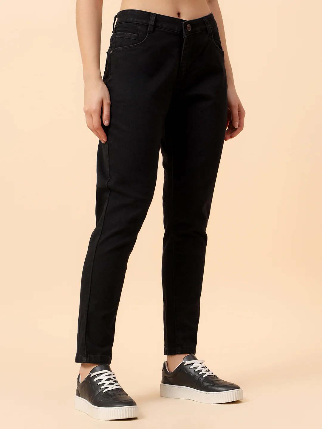Denim Jeans for Women | Breathable & Soft with Color Fastness Slim Fit Cotton Fabric Solid Pattern Button Closure - Image 5