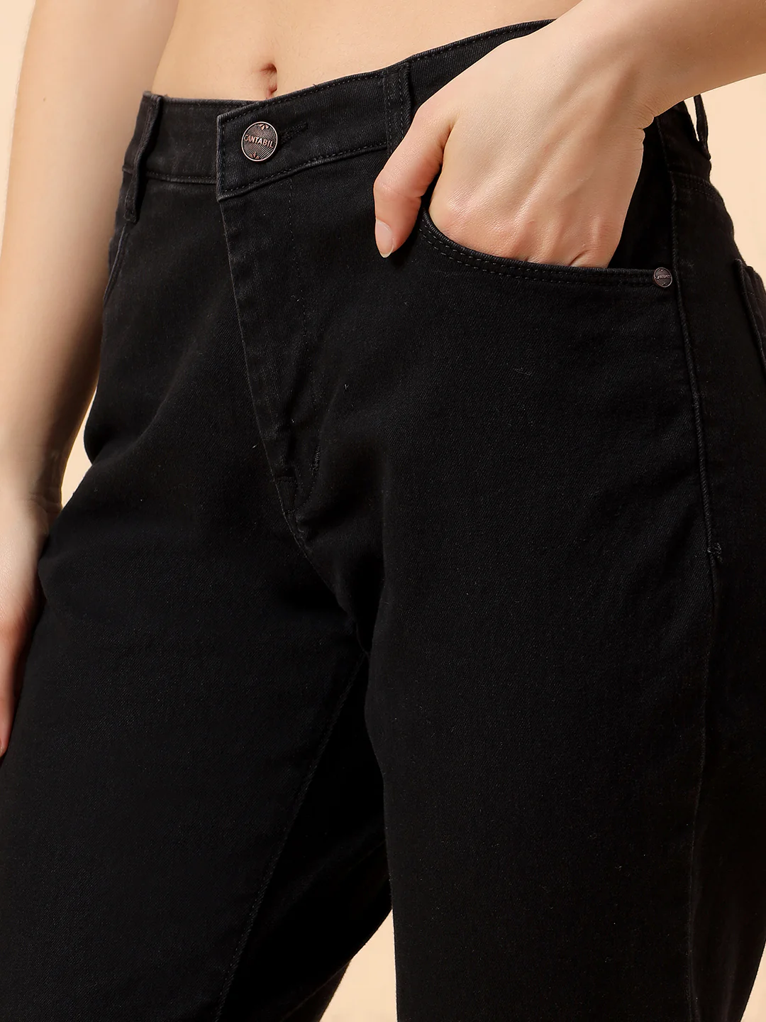 Denim Jeans for Women | Breathable & Soft with Color Fastness Slim Fit Cotton Fabric Solid Pattern Button Closure - Image 7