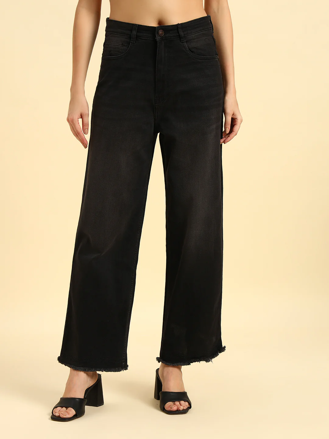 Denim Jeans for Women | Breathable & Soft with Color Fastness Slim Fit Cotton Fabric Solid Pattern Button Closure - Image 2