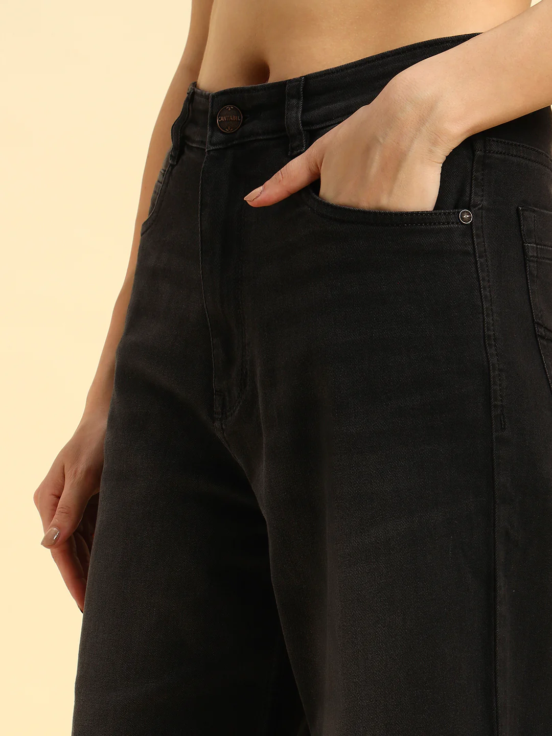 Denim Jeans for Women | Breathable & Soft with Color Fastness Slim Fit Cotton Fabric Solid Pattern Button Closure - Image 4