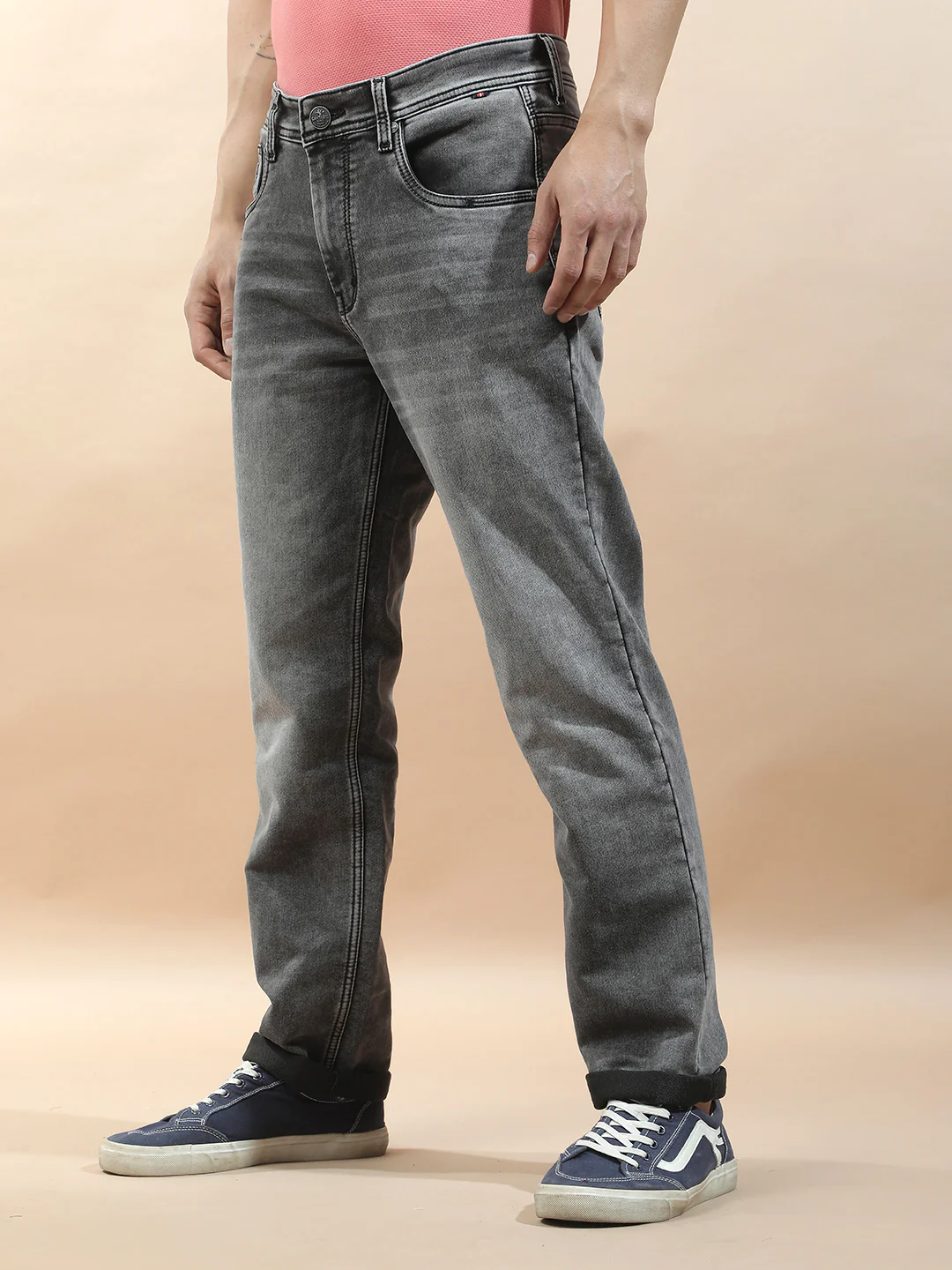 Denim Jeans for Men l Breathable & Soft with Color Fastness Slim Fit Polycotton Fabric Solid Pattern - Image 5