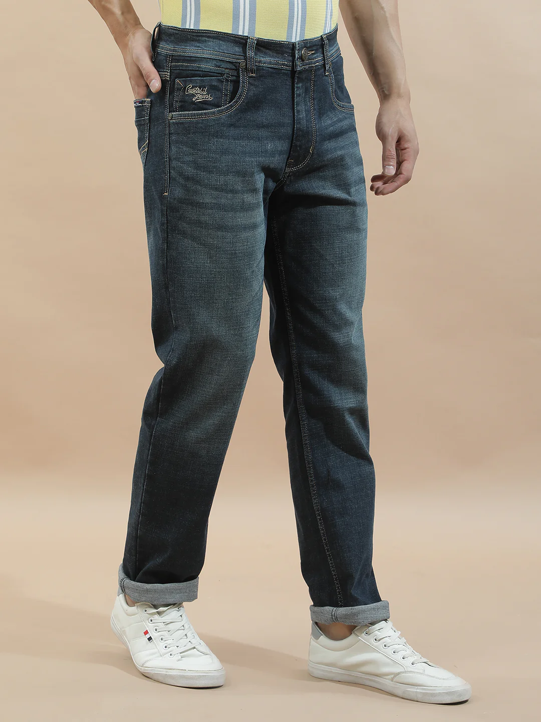 Denim Jeans for Men l Breathable & Soft with Color Fastness Slim Fit Polycotton Fabric Solid Pattern - Image 2