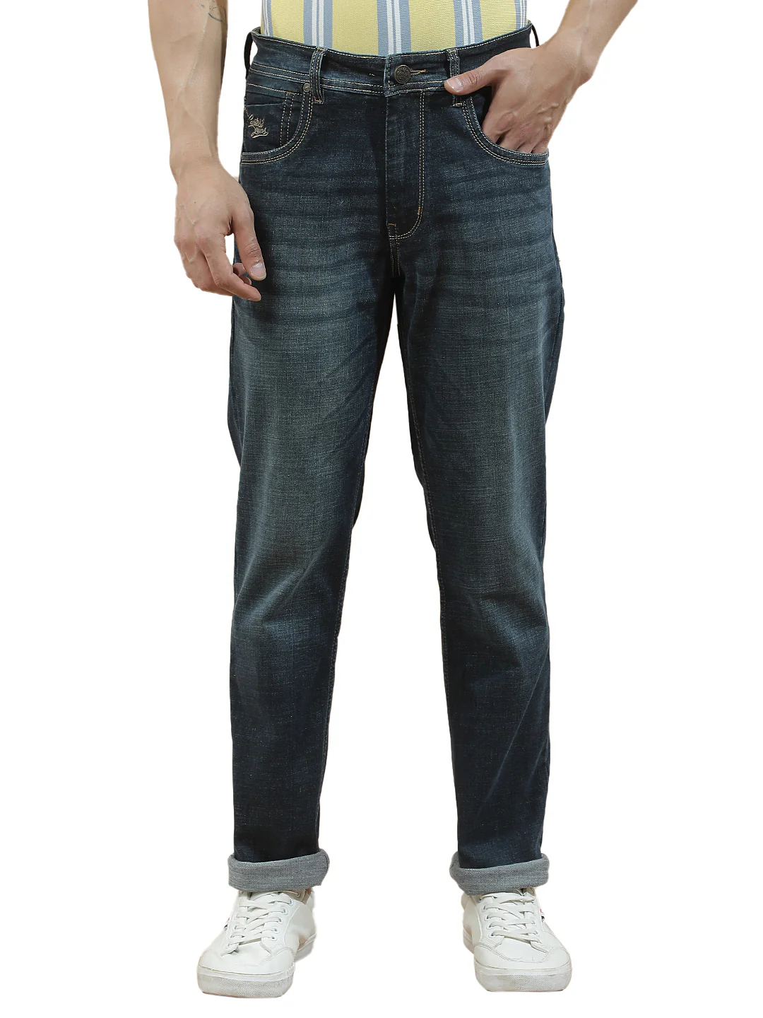 Denim Jeans for Men l Breathable & Soft with Color Fastness Slim Fit Polycotton Fabric Solid Pattern - Image 8