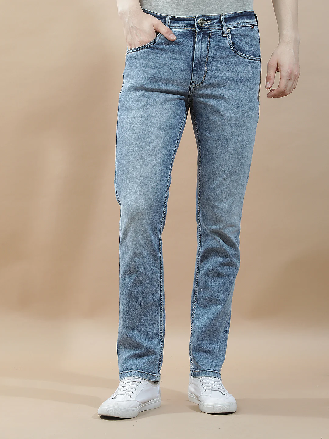 Denim Jeans for Men l Breathable & Soft with Color Fastness Slim Fit Polycotton Fabric Solid Pattern - Image 4