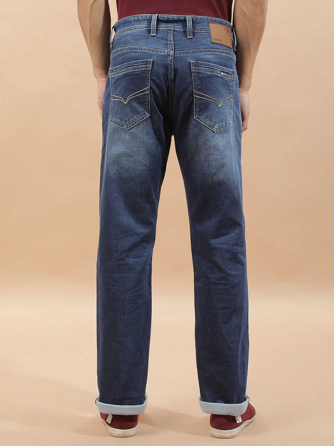 Denim Jeans for Men l Breathable & Soft with Color Fastness Straight Fit Cotton Blend Fabric Solid Pattern - Image 3