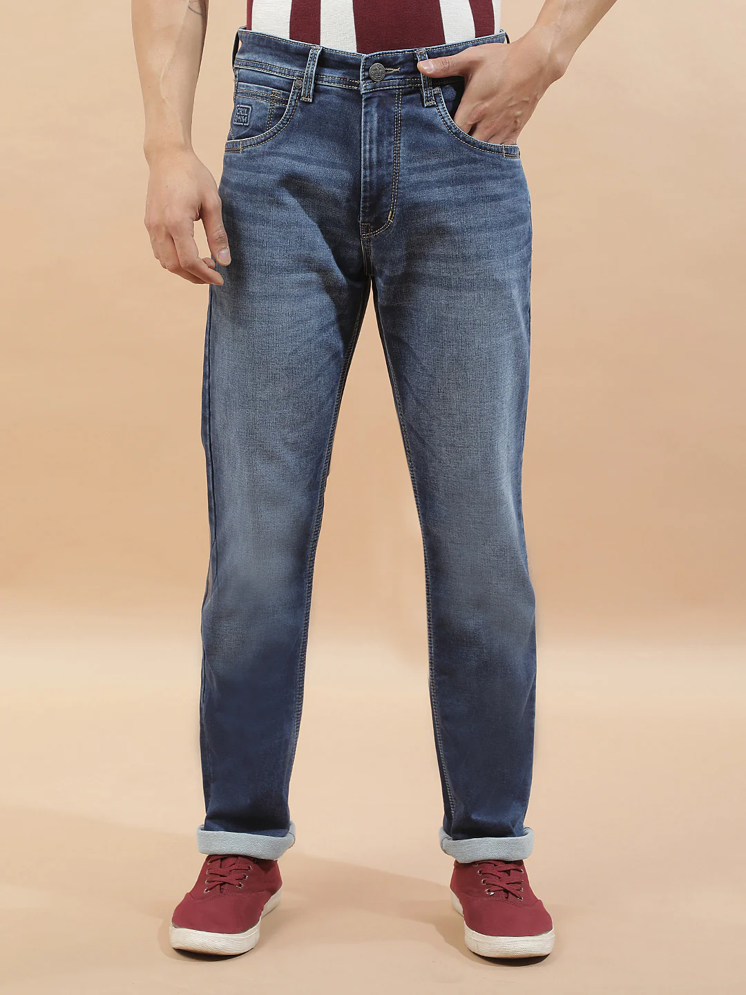 Denim Jeans for Men l Breathable & Soft with Color Fastness Straight Fit Cotton Blend Fabric Solid Pattern - Image 4