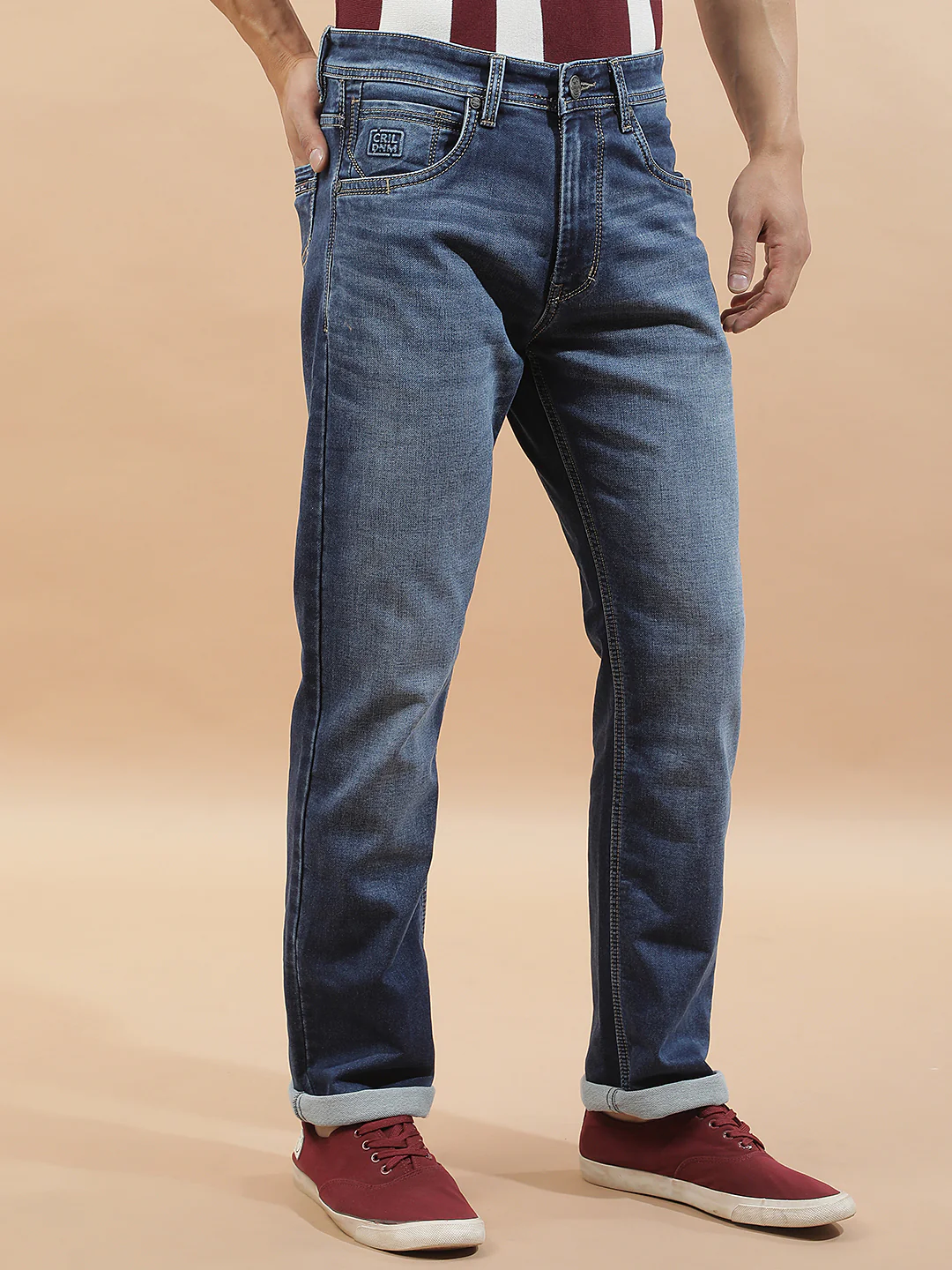Denim Jeans for Men l Breathable & Soft with Color Fastness Straight Fit Cotton Blend Fabric Solid Pattern - Image 6