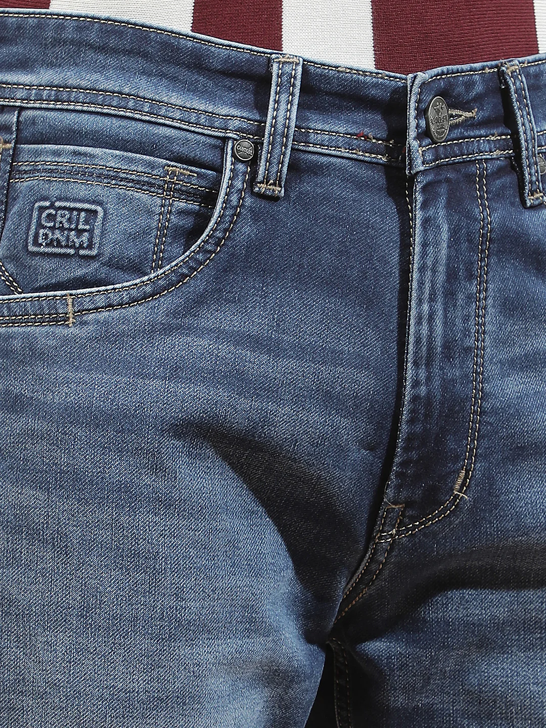 Denim Jeans for Men l Breathable & Soft with Color Fastness Straight Fit Cotton Blend Fabric Solid Pattern - Image 8
