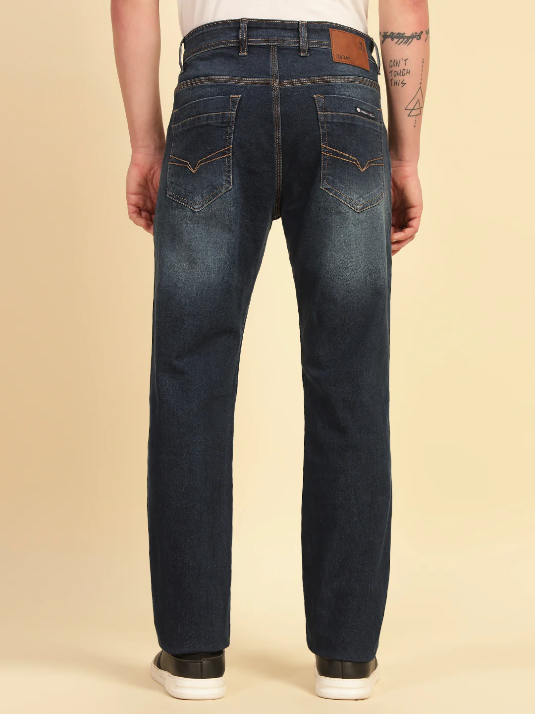 Denim Jeans for Men | Breathable & Soft with Color Fastness Straight Fit Cotton Blend Fabric Solid Pattern Button Closure - Image 7
