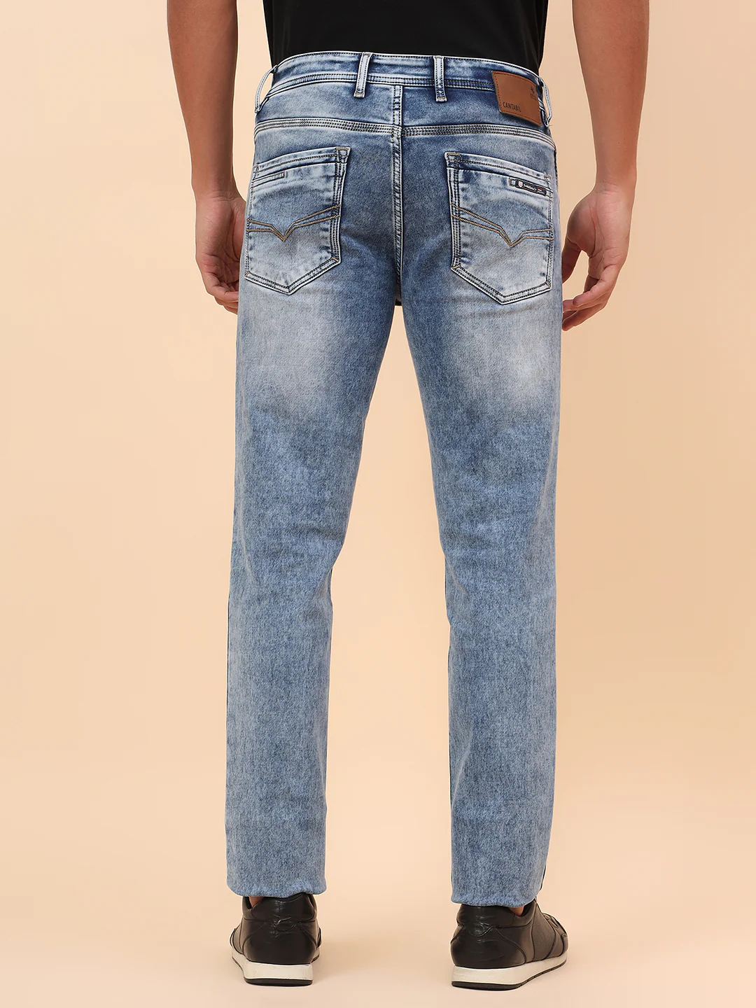 Denim Jeans for Men l Breathable & Soft with Color Fastness Straight Fit Cotton Blend Fabric Solid Pattern Button Closure - Image 6
