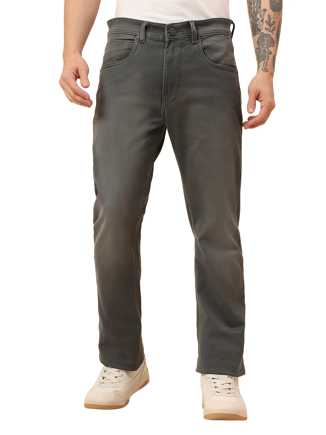 Denim Jeans for Men l Breathable & Soft with Color Fastness Straight Fit Cotton Blend Fabric Solid Pattern Button Closure - Image 7