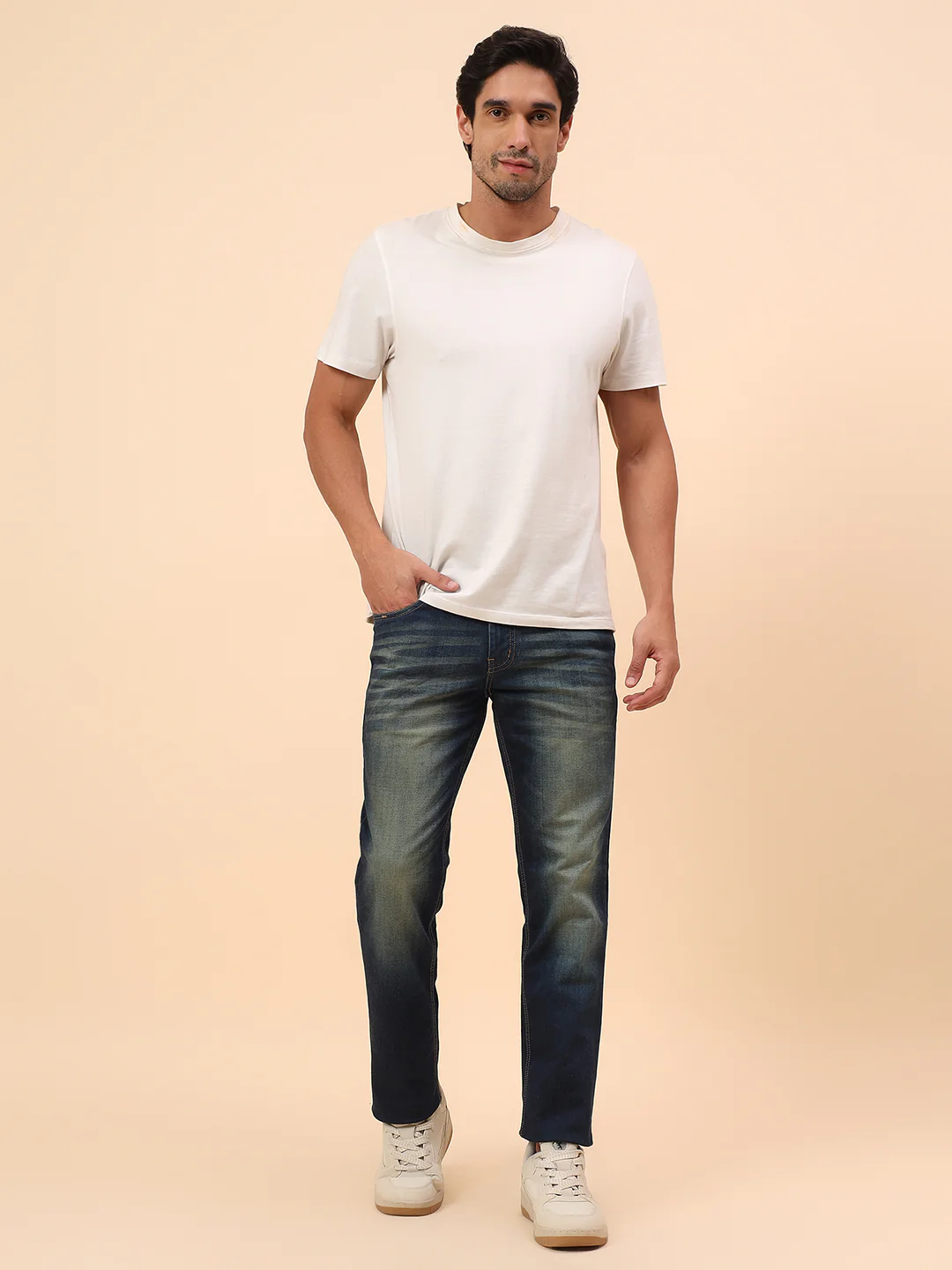 Denim Jeans for Men l Breathable & Soft with Color Fastness Straight Fit Cotton Blend Fabric Solid Pattern Button Closure - Image 8