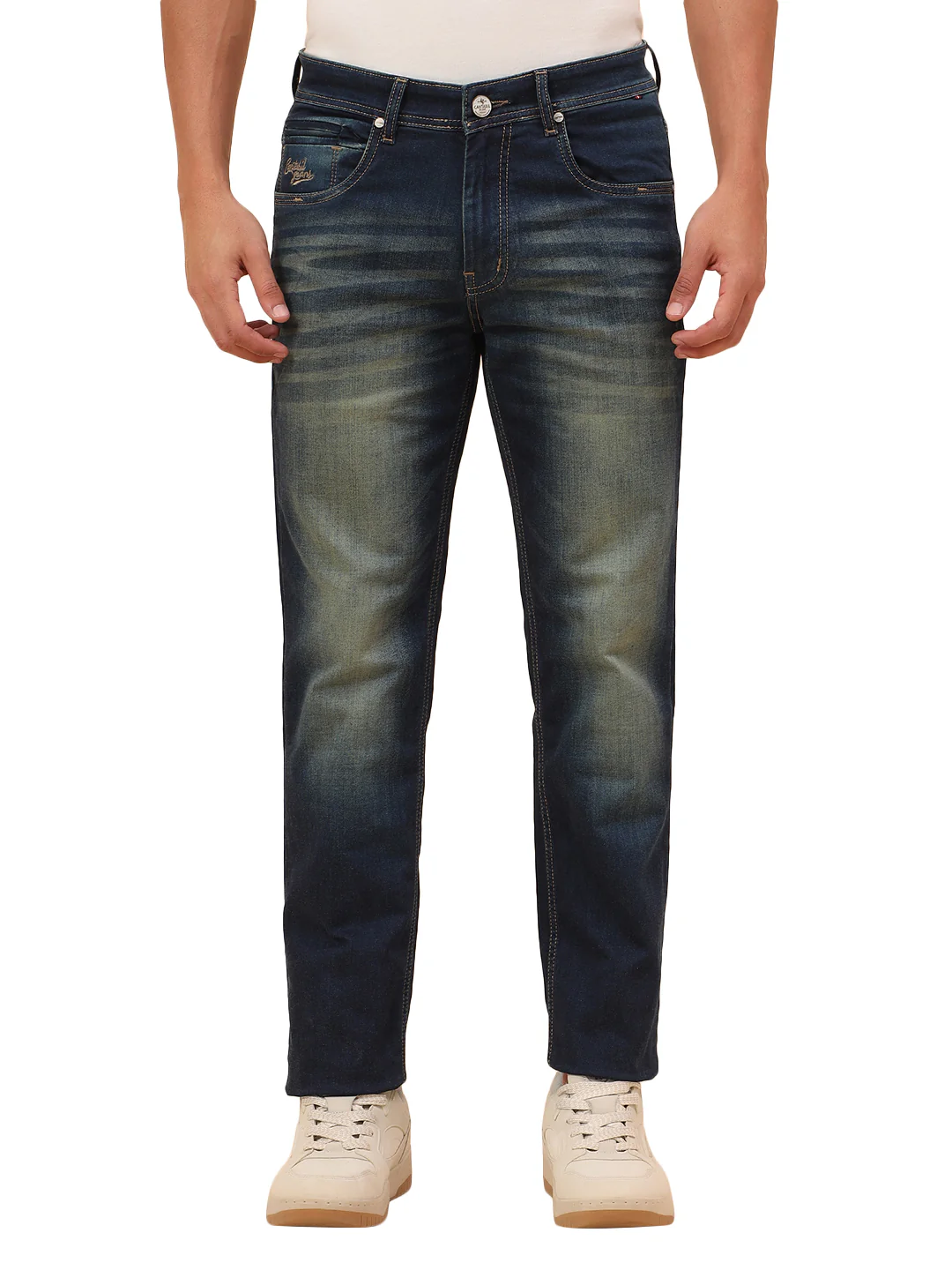 Denim Jeans for Men l Breathable & Soft with Color Fastness Straight Fit Cotton Blend Fabric Solid Pattern Button Closure - Image 9