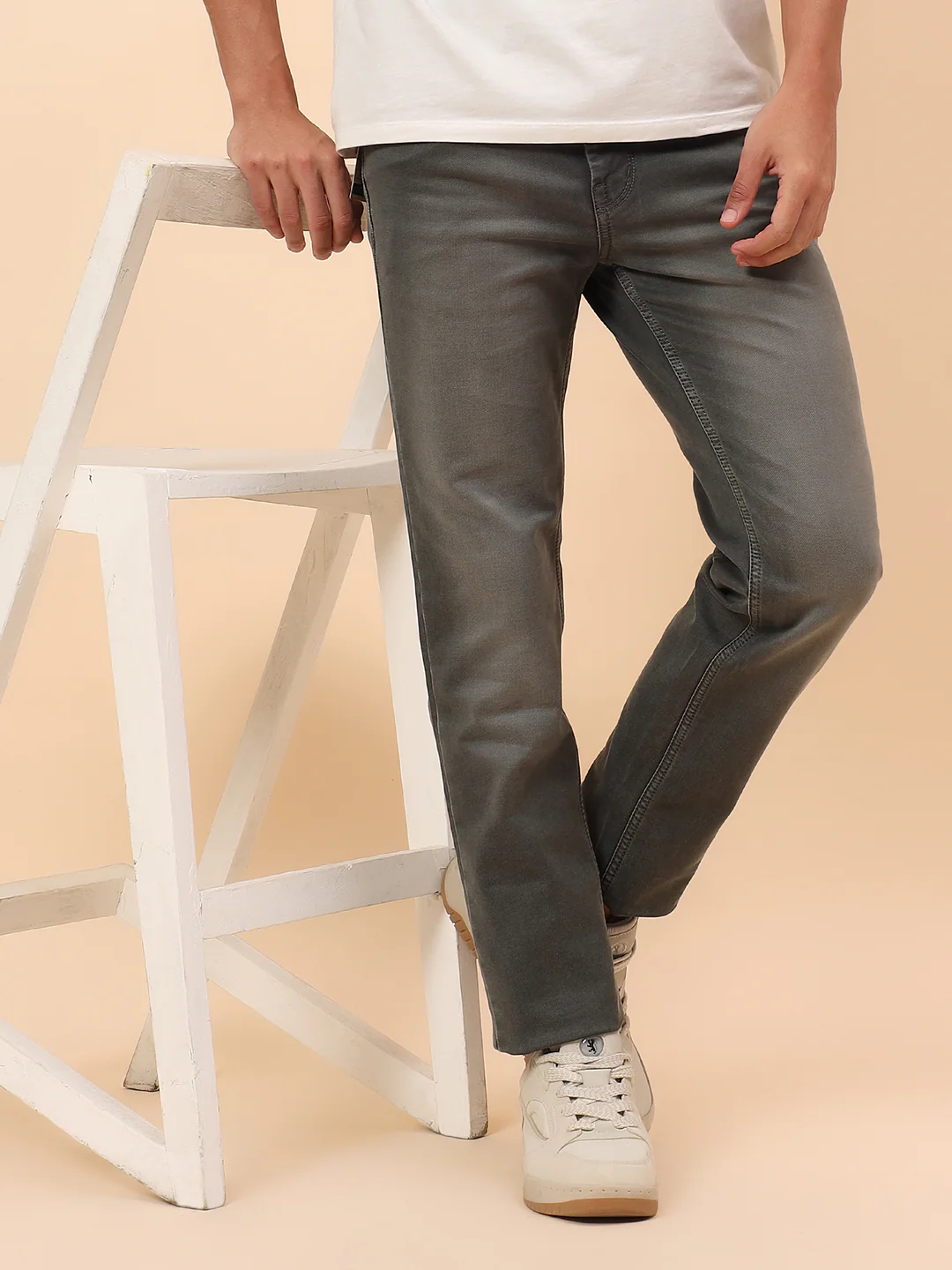 Denim Jeans for Men l Breathable & Soft with Color Fastness Straight Fit Cotton Blend Fabric Solid Pattern Button Closure - Image 2
