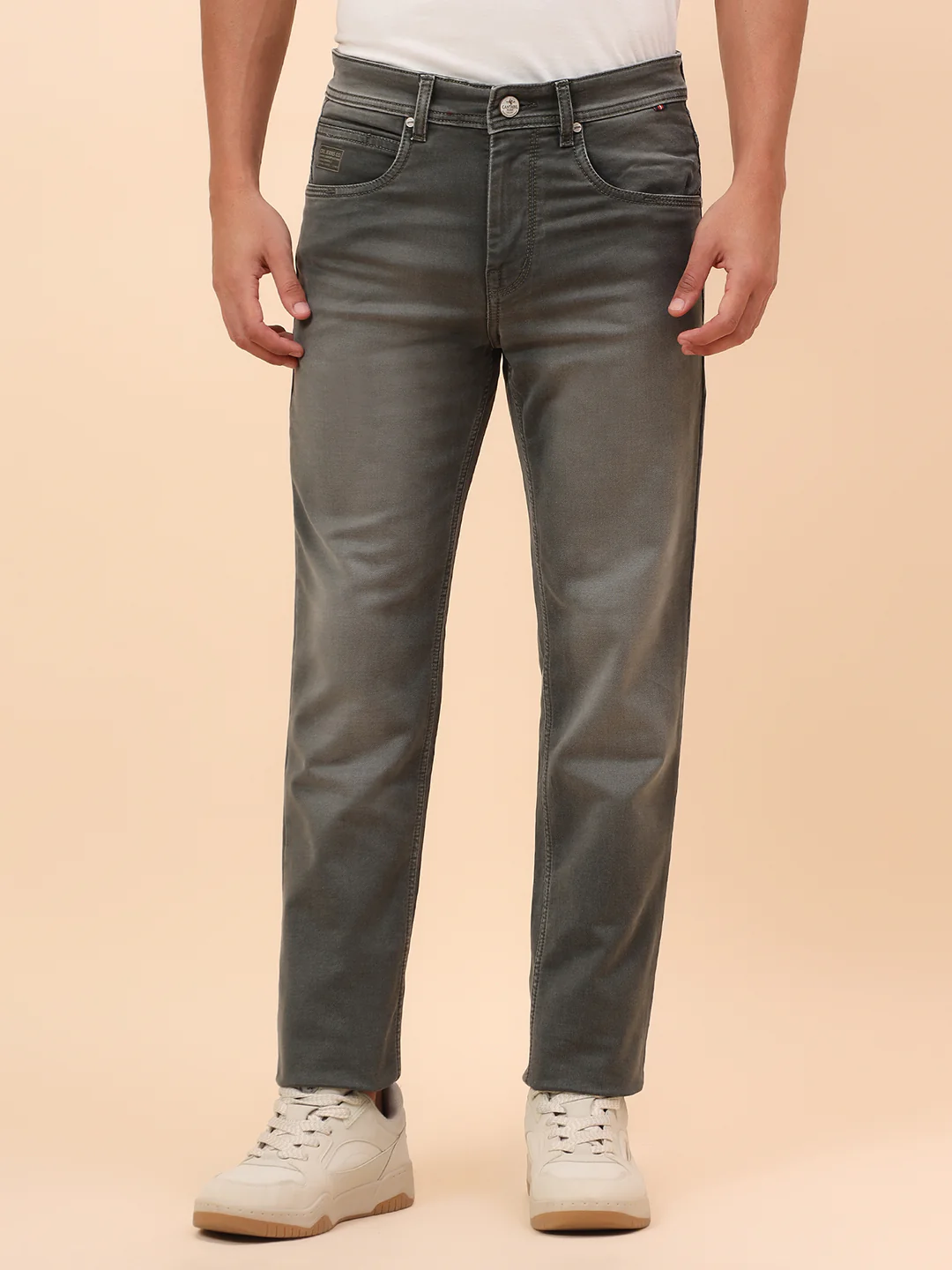 Denim Jeans for Men l Breathable & Soft with Color Fastness Straight Fit Cotton Blend Fabric Solid Pattern Button Closure - Image 3