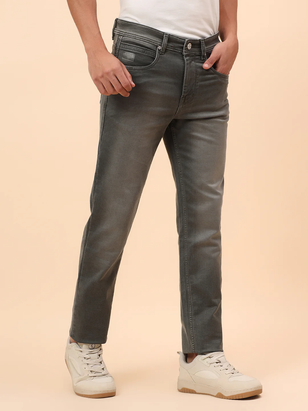 Denim Jeans for Men l Breathable & Soft with Color Fastness Straight Fit Cotton Blend Fabric Solid Pattern Button Closure - Image 5