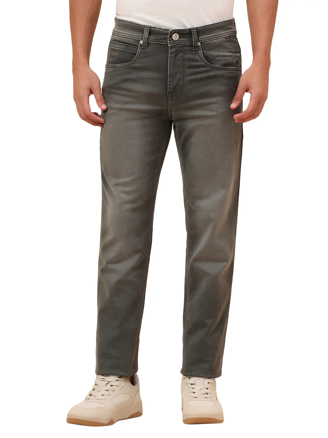 Denim Jeans for Men l Breathable & Soft with Color Fastness Straight Fit Cotton Blend Fabric Solid Pattern Button Closure - Image 9