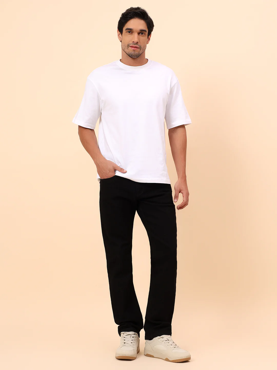 Denim Jeans for Men l Breathable & Soft with Color Fastness Straight Fit Cotton Blend Fabric Solid Pattern Button Closure - Image 2