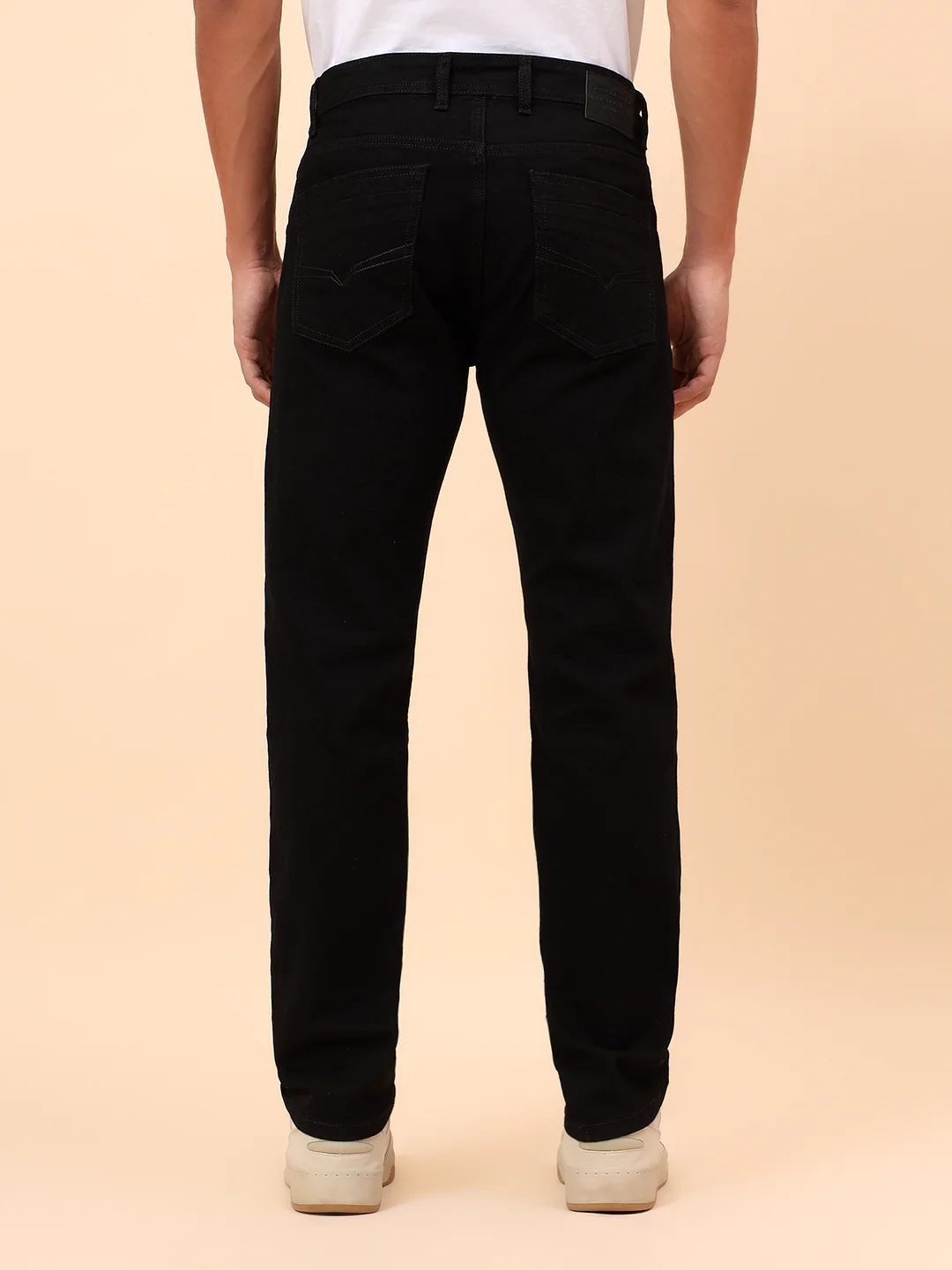 Denim Jeans for Men l Breathable & Soft with Color Fastness Straight Fit Cotton Blend Fabric Solid Pattern Button Closure - Image 7