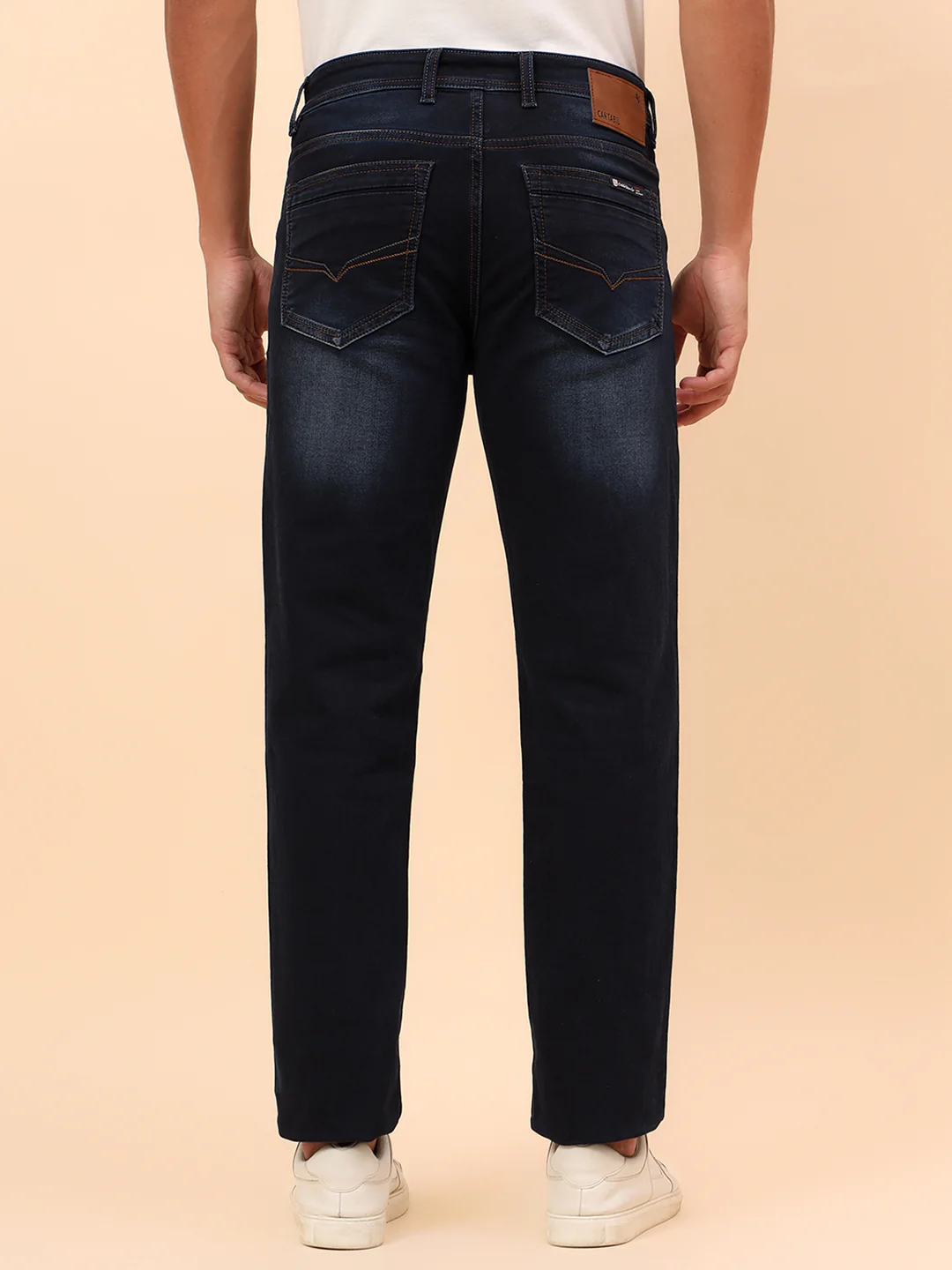 Denim Jeans for Men l Breathable & Soft with Color Fastness Straight Fit Cotton Blend Fabric Solid Pattern Button Closure - Image 6