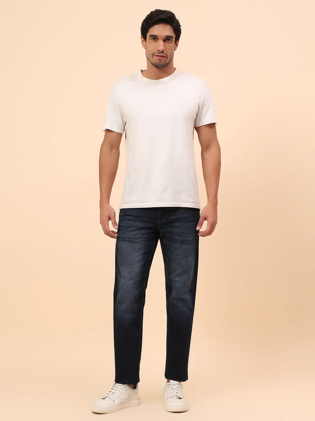 Denim Jeans for Men l Breathable & Soft with Color Fastness Straight Fit Cotton Blend Fabric Solid Pattern Button Closure - Image 8