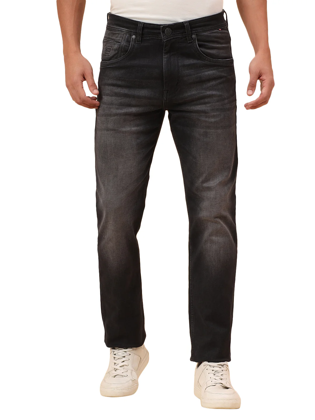 Denim Jeans for Men l Breathable & Soft with Color Fastness Straight Fit Cotton Blend Fabric Solid Pattern Button Closure - Image 9