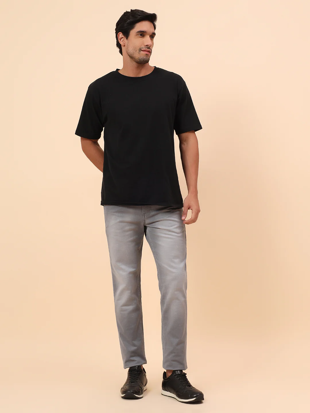 Denim Jeans for Men l Breathable & Soft with Color Fastness Straight Fit Cotton Blend Fabric Solid Pattern Button Closure - Image 2