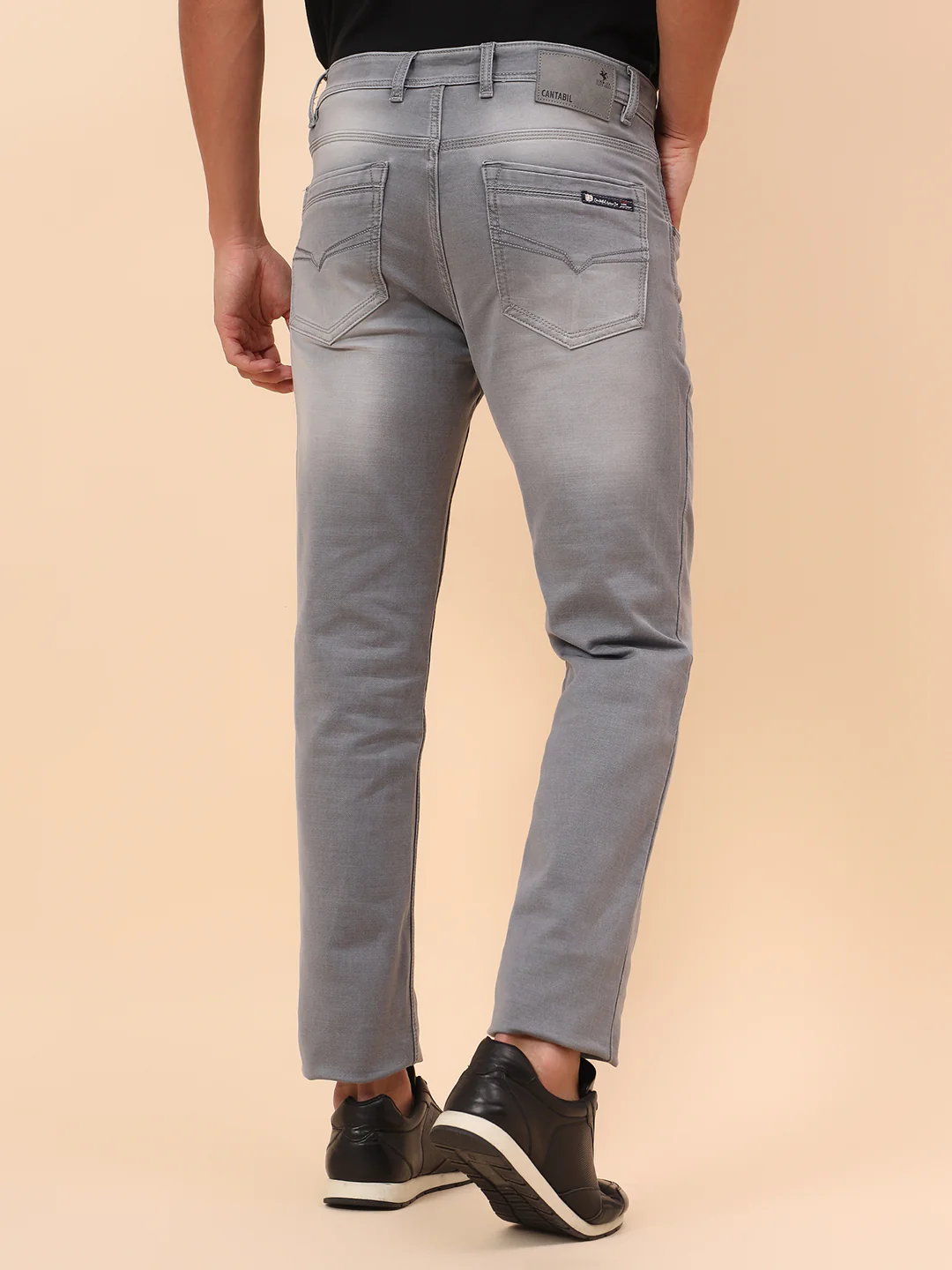 Denim Jeans for Men l Breathable & Soft with Color Fastness Straight Fit Cotton Blend Fabric Solid Pattern Button Closure - Image 6