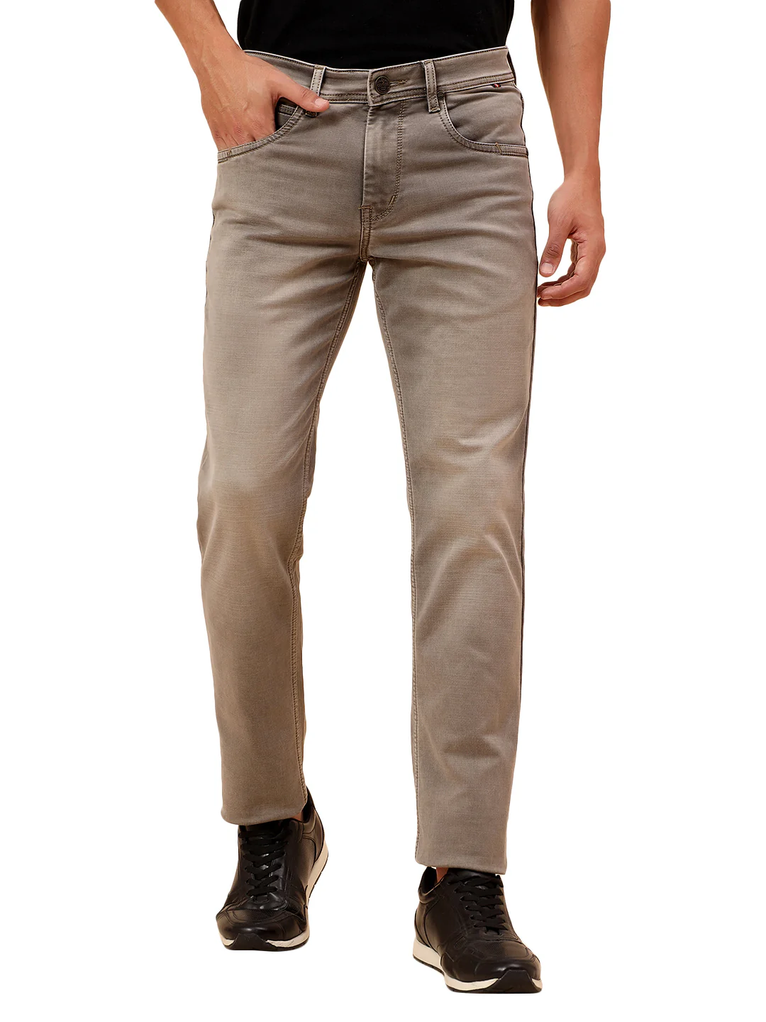 Denim Jeans for Men l Breathable & Soft with Color Fastness Straight Fit Cotton Blend Fabric Solid Pattern Button Closure - Image 9