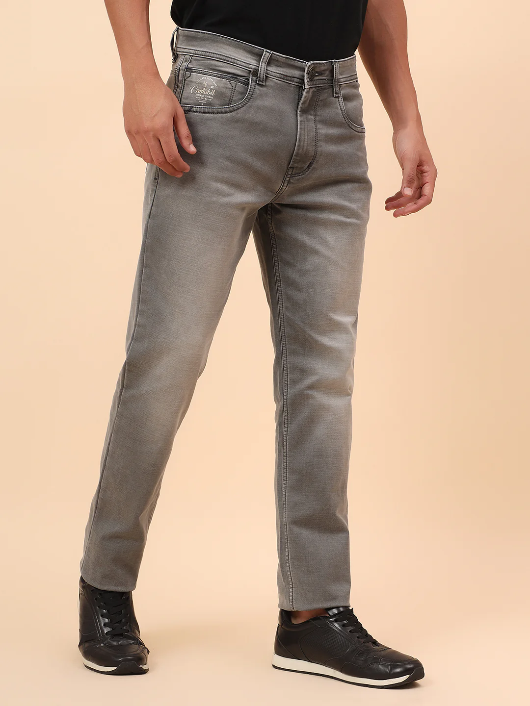 Denim Jeans for Men l Breathable & Soft with Color Fastness Straight Fit Cotton Blend Fabric Solid Pattern Button Closure - Image 5