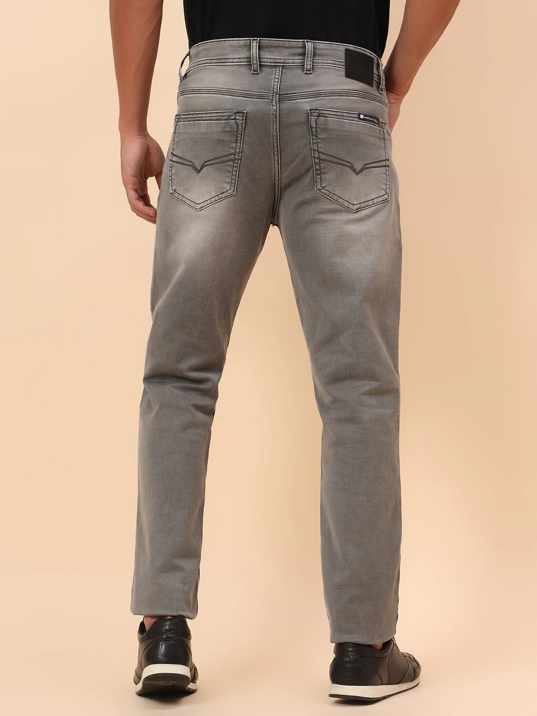 Denim Jeans for Men l Breathable & Soft with Color Fastness Straight Fit Cotton Blend Fabric Solid Pattern Button Closure - Image 6