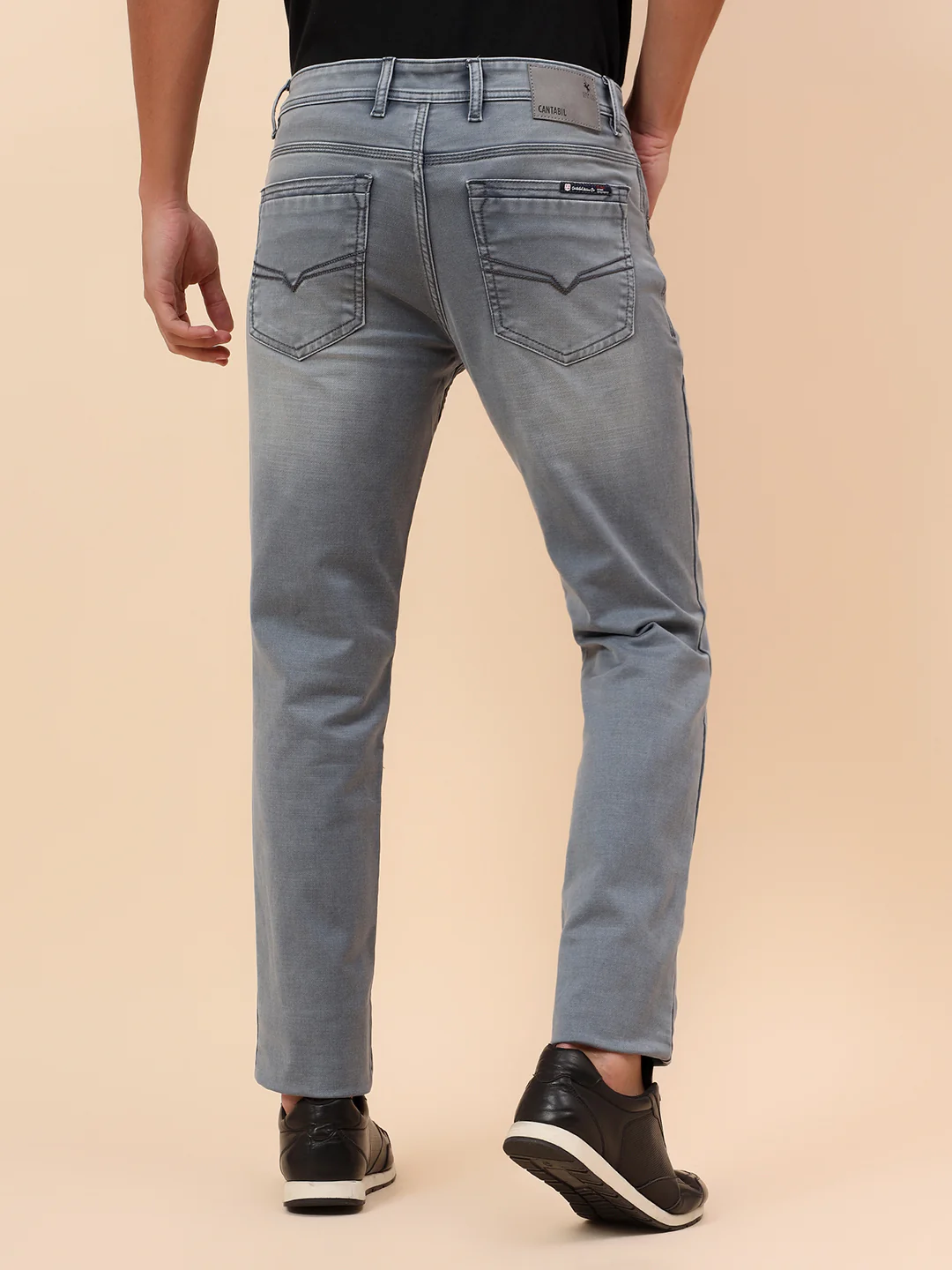 Denim Jeans for Men l Breathable & Soft with Color Fastness Straight Fit Cotton Blend Fabric Solid Pattern Button Closure - Image 6