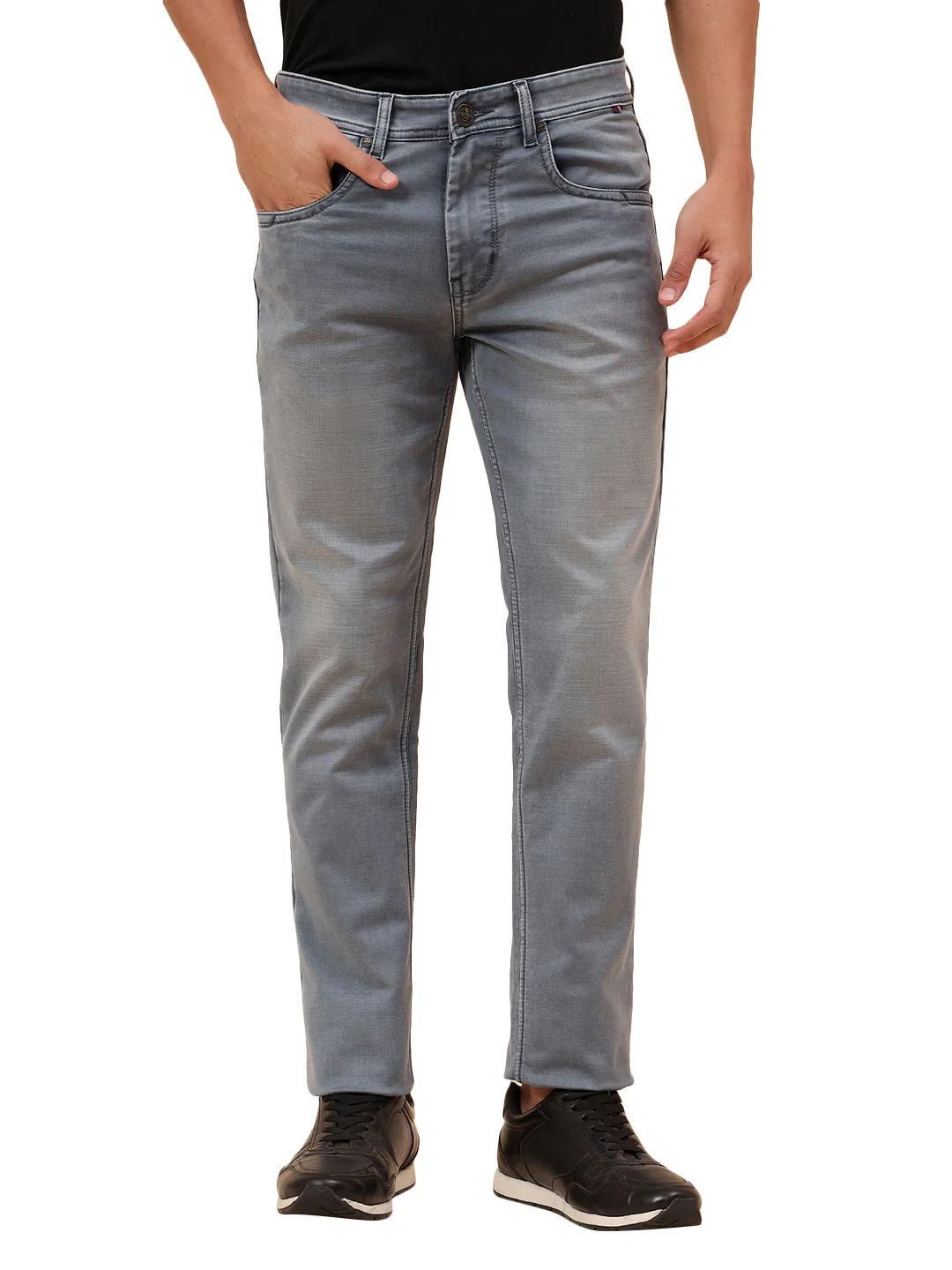 Denim Jeans for Men l Breathable & Soft with Color Fastness Straight Fit Cotton Blend Fabric Solid Pattern Button Closure - Image 9