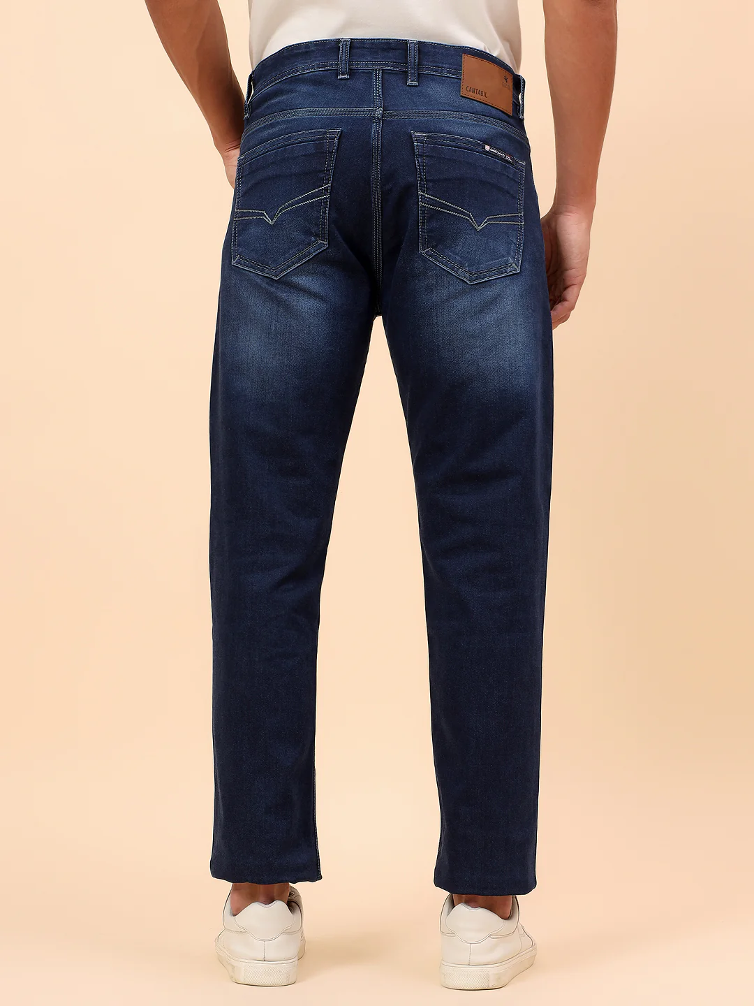 Denim Jeans for Men l Breathable & Soft with Color Fastness Straight Fit Cotton Blend Fabric Solid Pattern Button Closure - Image 6