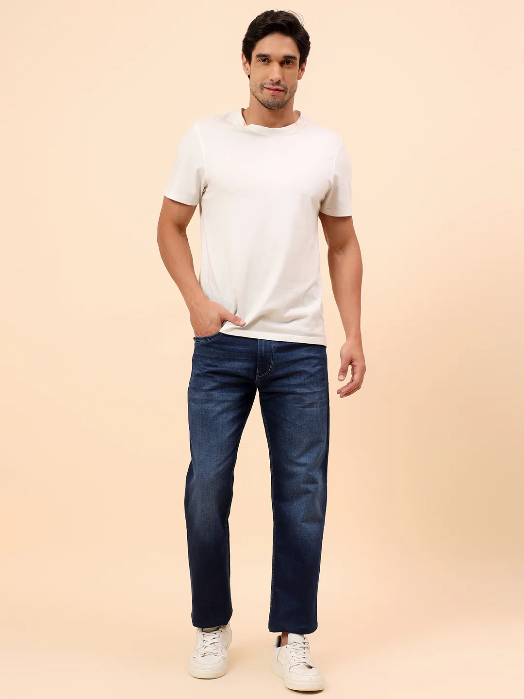 Denim Jeans for Men l Breathable & Soft with Color Fastness Straight Fit Cotton Blend Fabric Solid Pattern Button Closure - Image 8